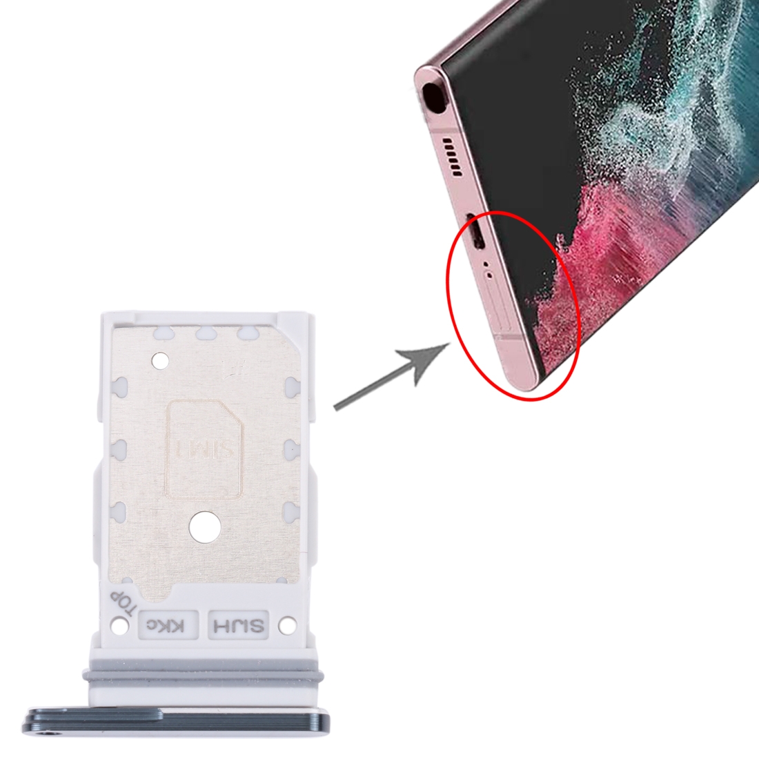 Samsung Galaxy S22 Ultra Green SIM Card Tray SM-S908B - Image 4