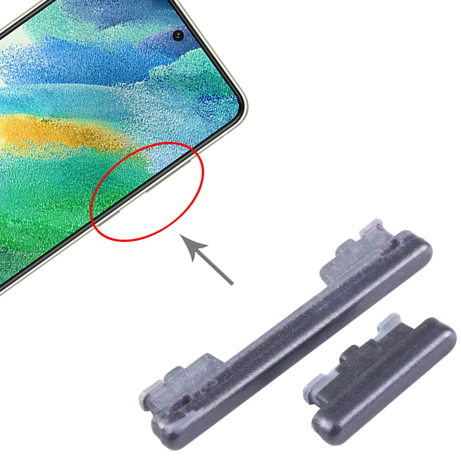 Samsung Galaxy S21 FE 5G Black Power Button Volume Keys Replacement - Image 3