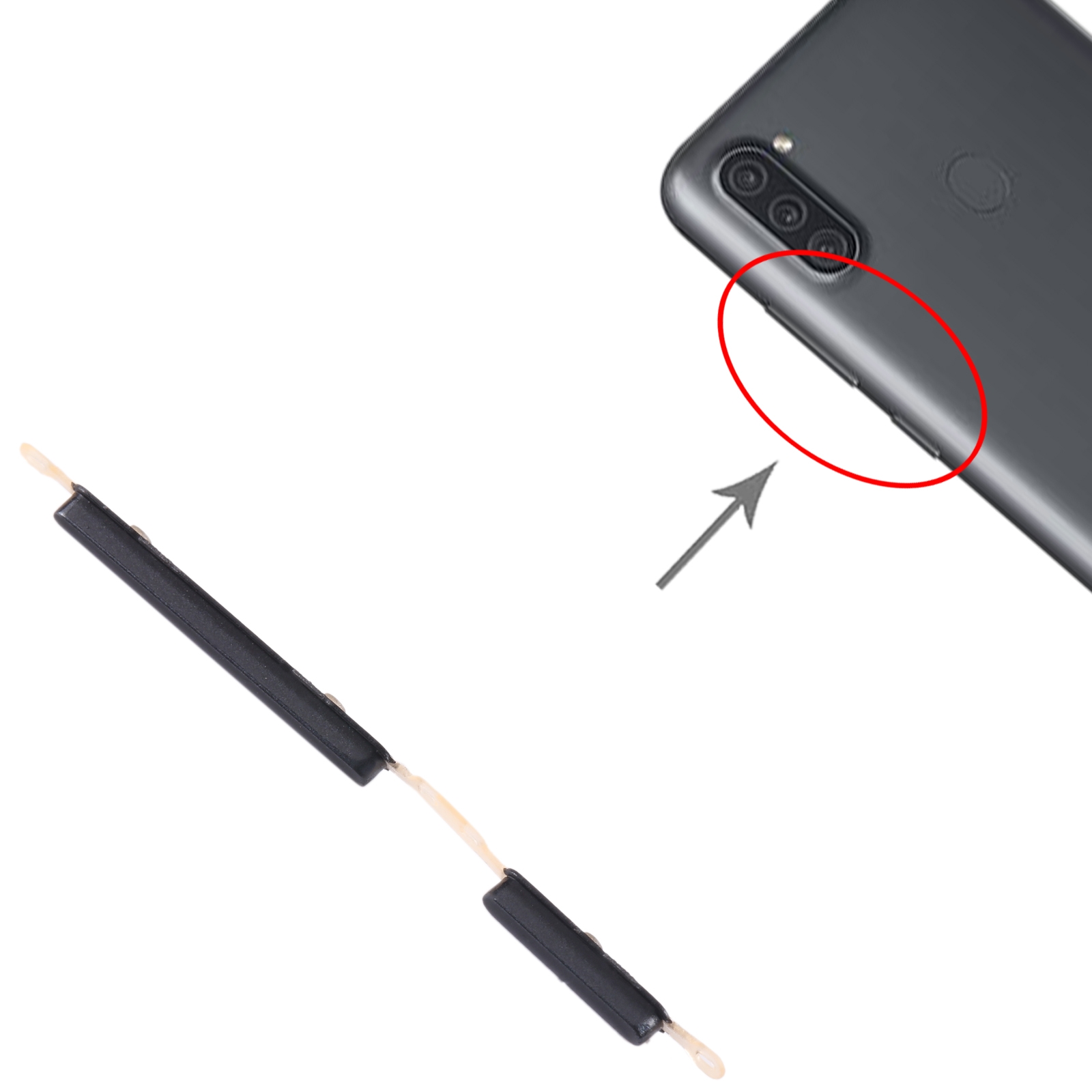 Samsung Galaxy M11 SM-M115 Black Power Button Replacement - Image 3