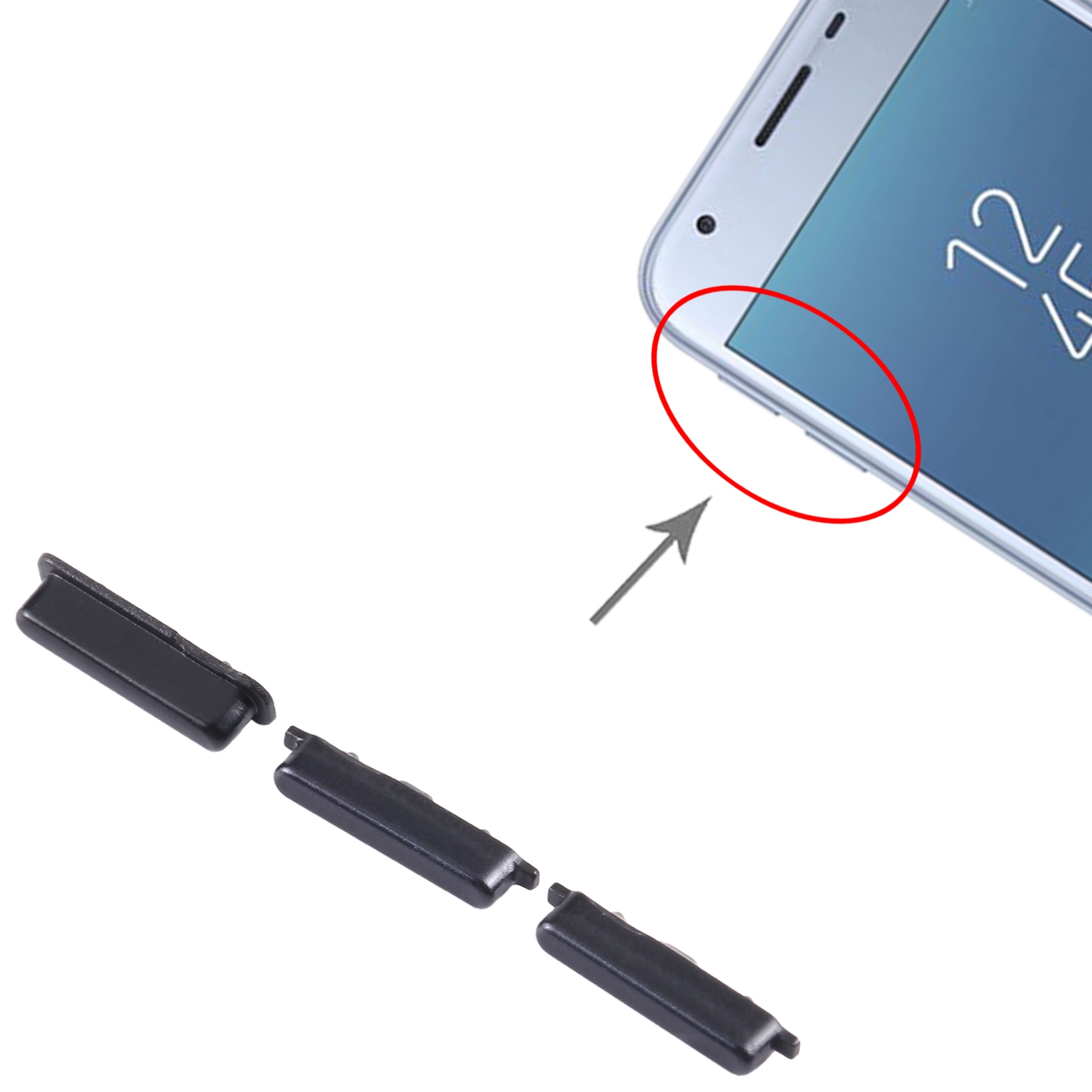 Samsung Galaxy J7 2017 Black Power Button Volume Keys Replacement - Image 3