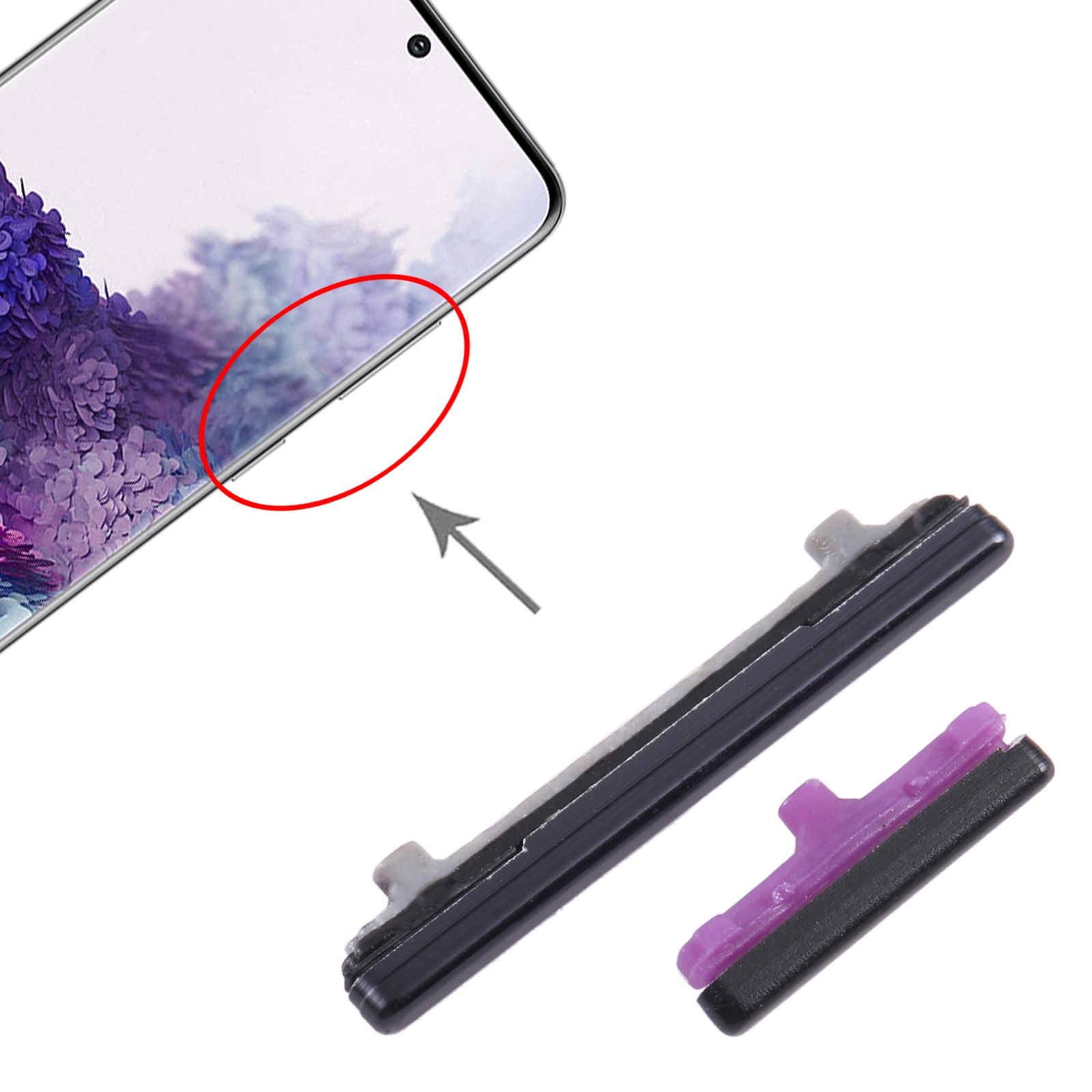 Samsung Galaxy S20+ SM-G985 Black Power Button Replacement - Image 3