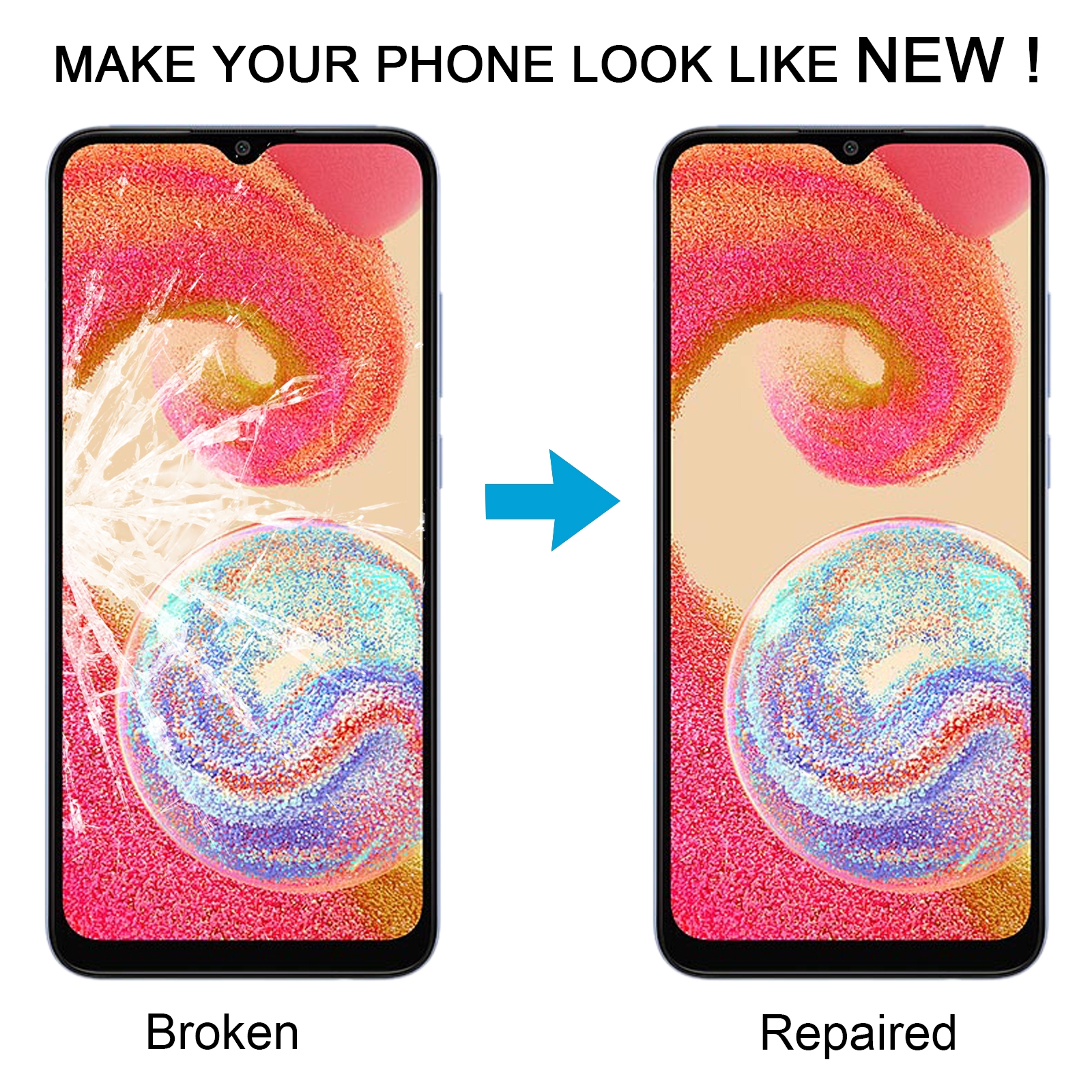 Samsung Galaxy A04e SM-A042F Front Screen Glass Replacement - Image 5