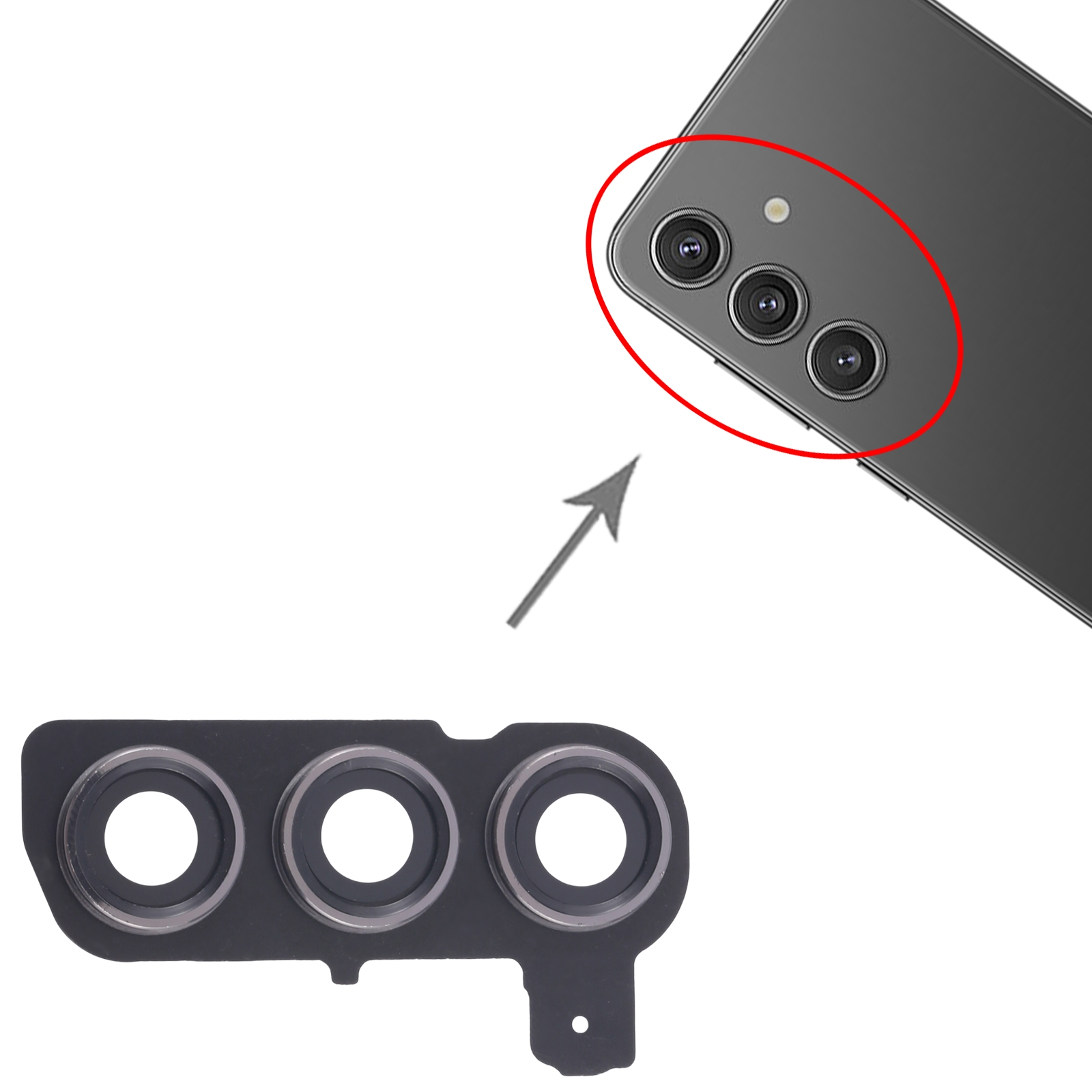 Samsung Galaxy S24 SM-S921B Black Rear Camera Lens Cover Replacement - Image 3