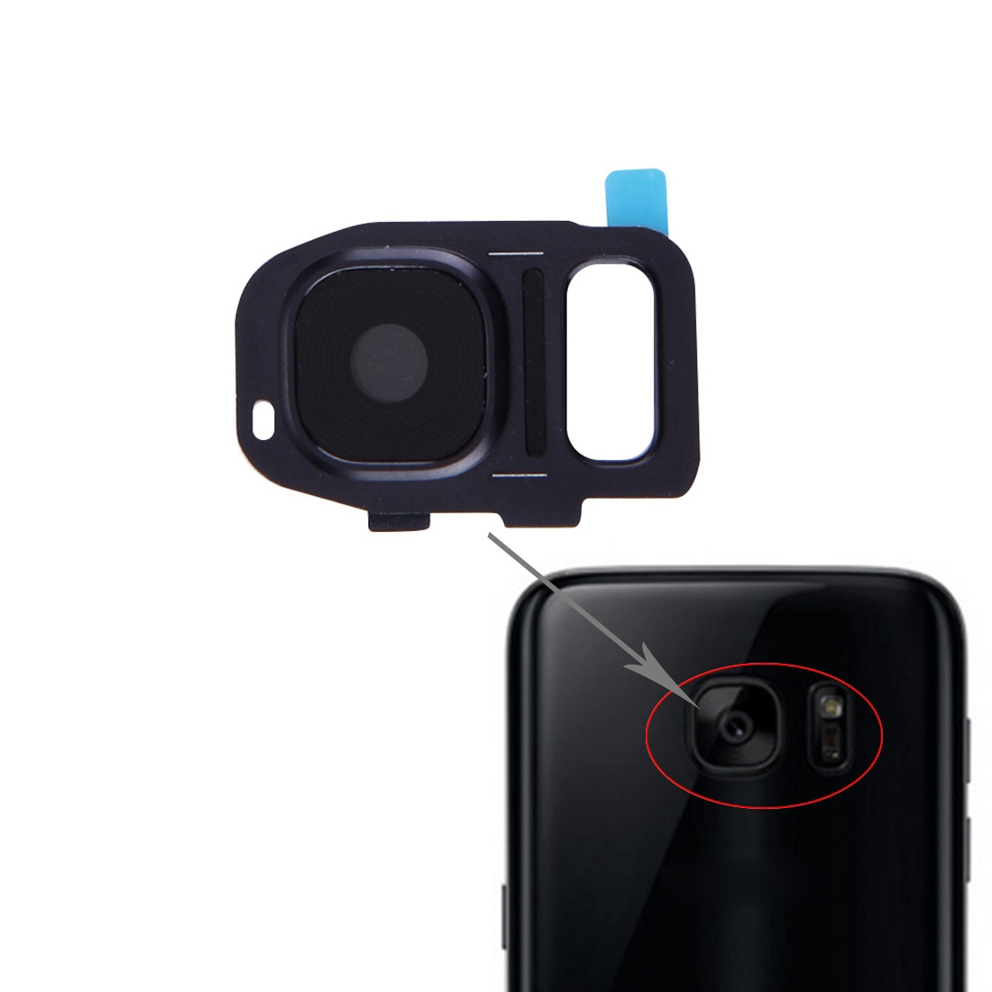 Samsung Galaxy S7 Black Camera Lens Cover Replacement - Image 3