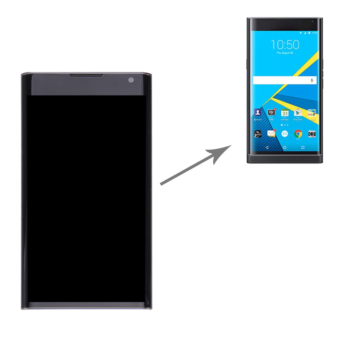 BlackBerry Priv Black LCD Screen Digitizer Frame Replacement - Image 6
