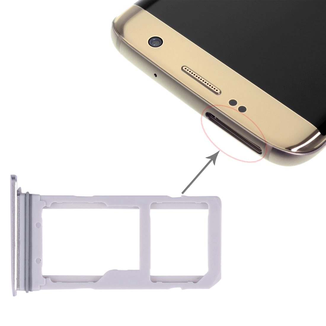 Samsung Galaxy S7 Edge White SIM Card Tray Replacement - Image 5