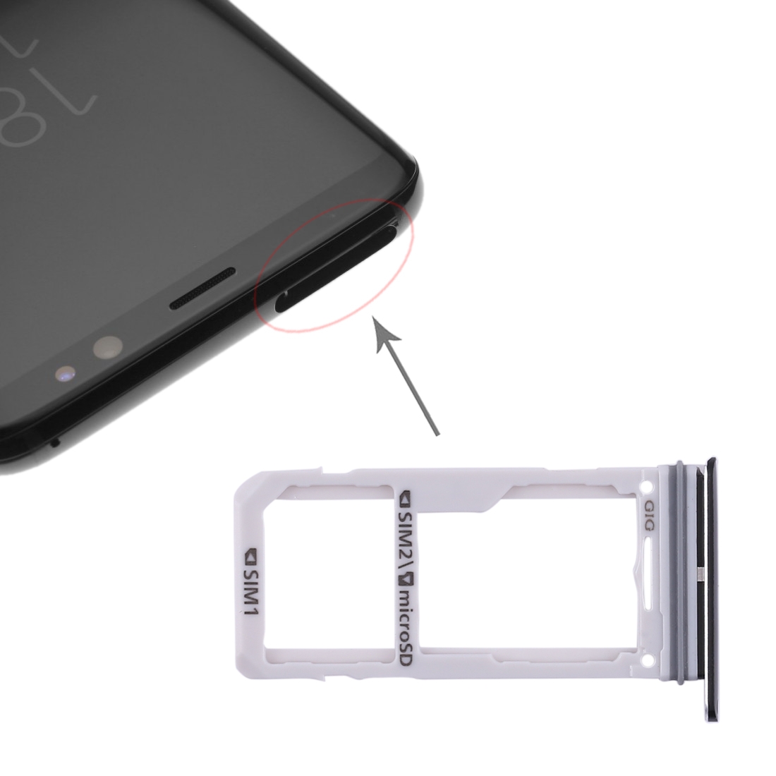 Samsung Galaxy S8 Black SIM Card Tray Replacement - Image 5