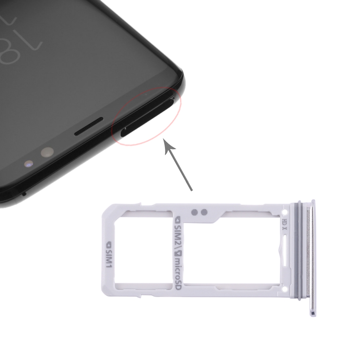 Samsung Galaxy S8 Silver SIM Card Tray Replacement - Image 5