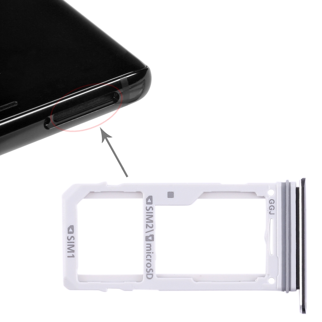 Samsung Galaxy Note 8 Black SIM Card Tray Replacement - Image 5