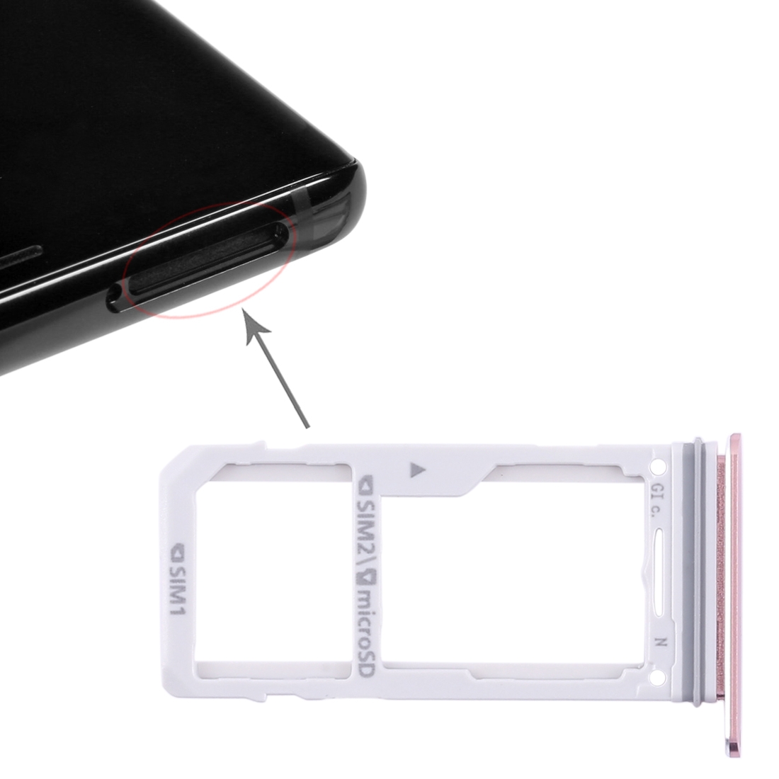 Samsung Galaxy Note 8 Pink SIM Card Tray Replacement - Image 5