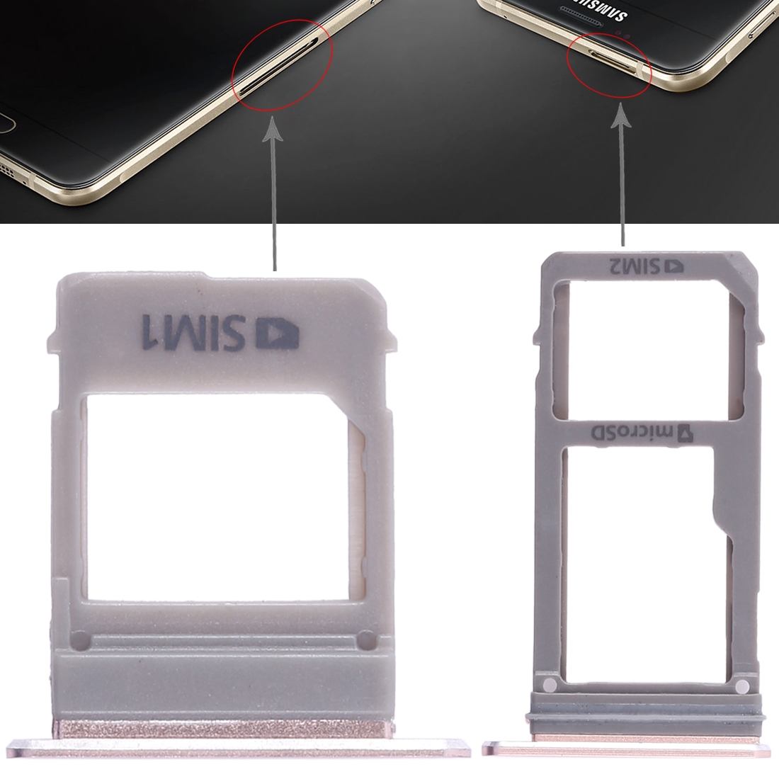 Samsung Galaxy A5 A7 Pink SIM Card Tray Replacement - Image 5