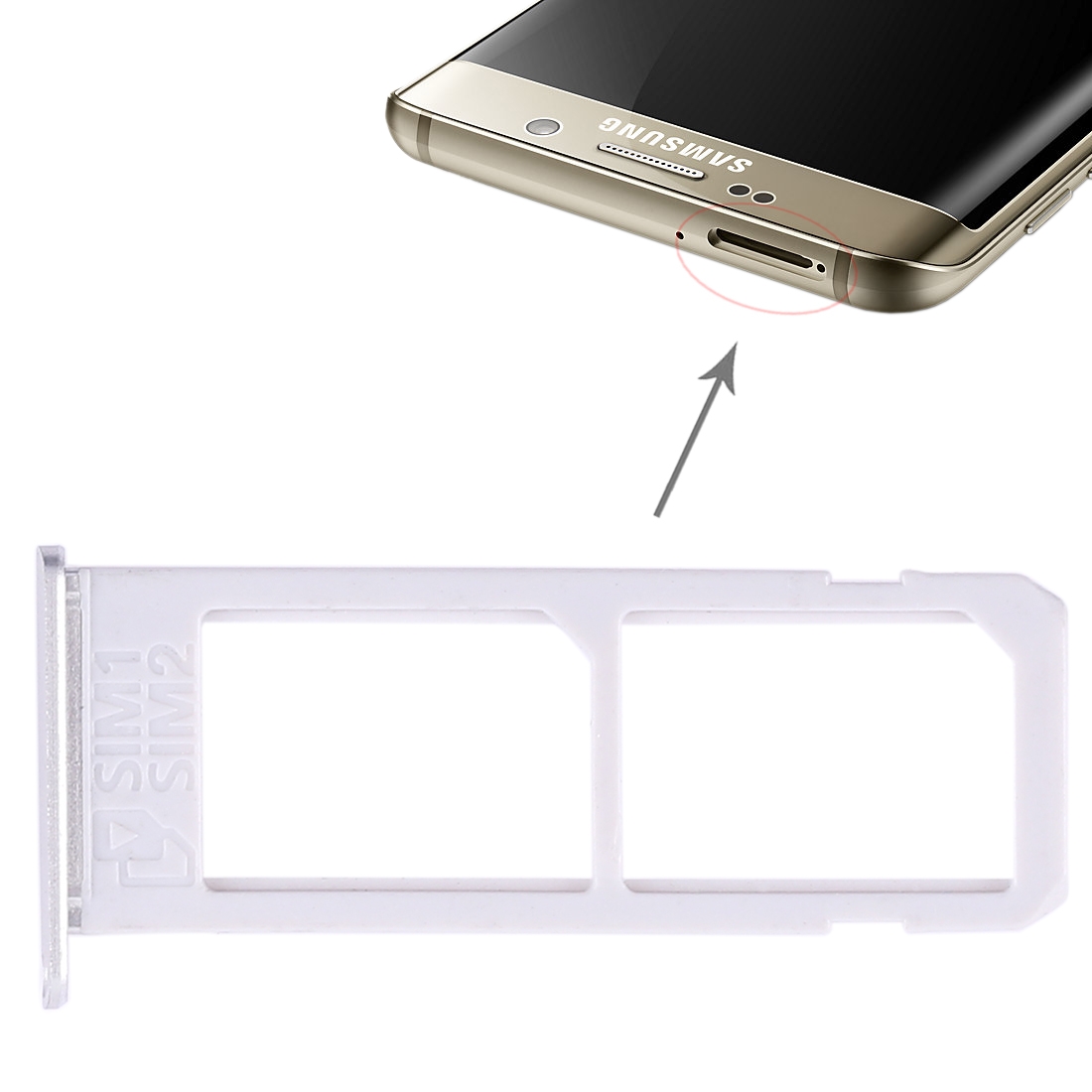 Samsung Galaxy S6 Edge+ Silver SIM Card Tray Replacement - Image 5