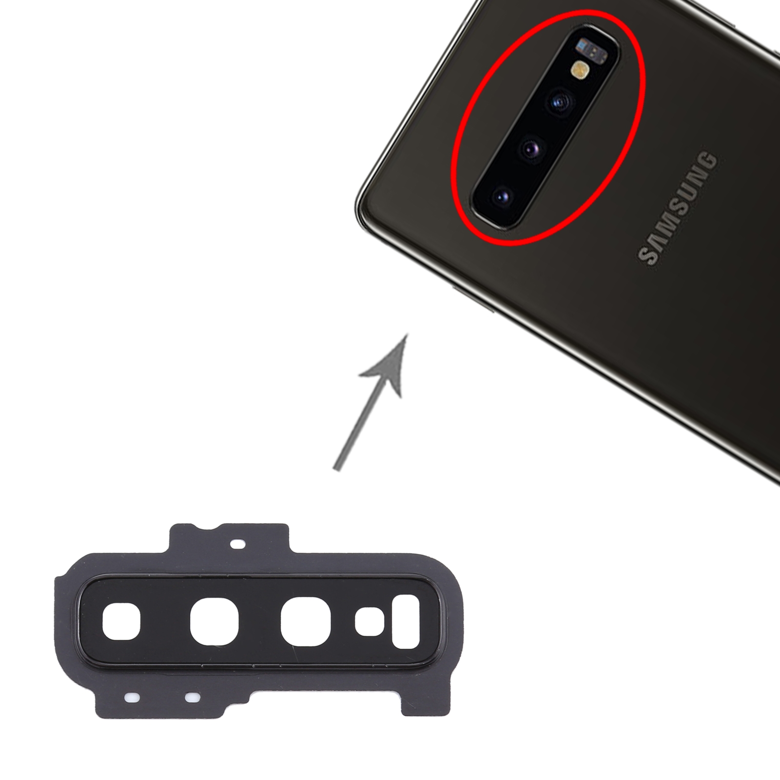 Samsung Galaxy S10+ Black Camera Lens Cover Replacement - Image 4