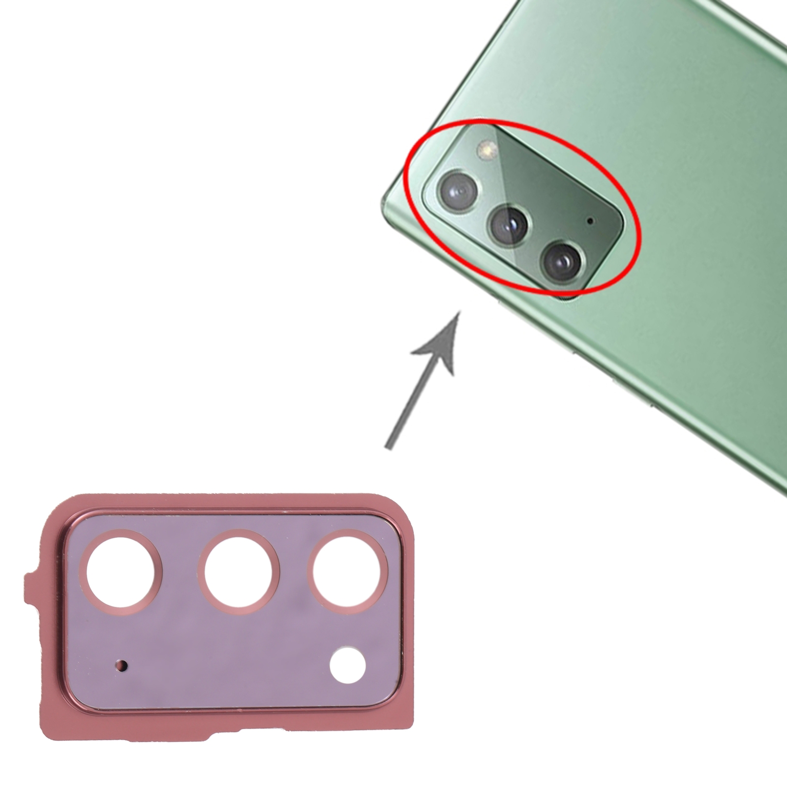 Samsung Galaxy Note20 Gold Camera Lens Cover Replacement - Image 3