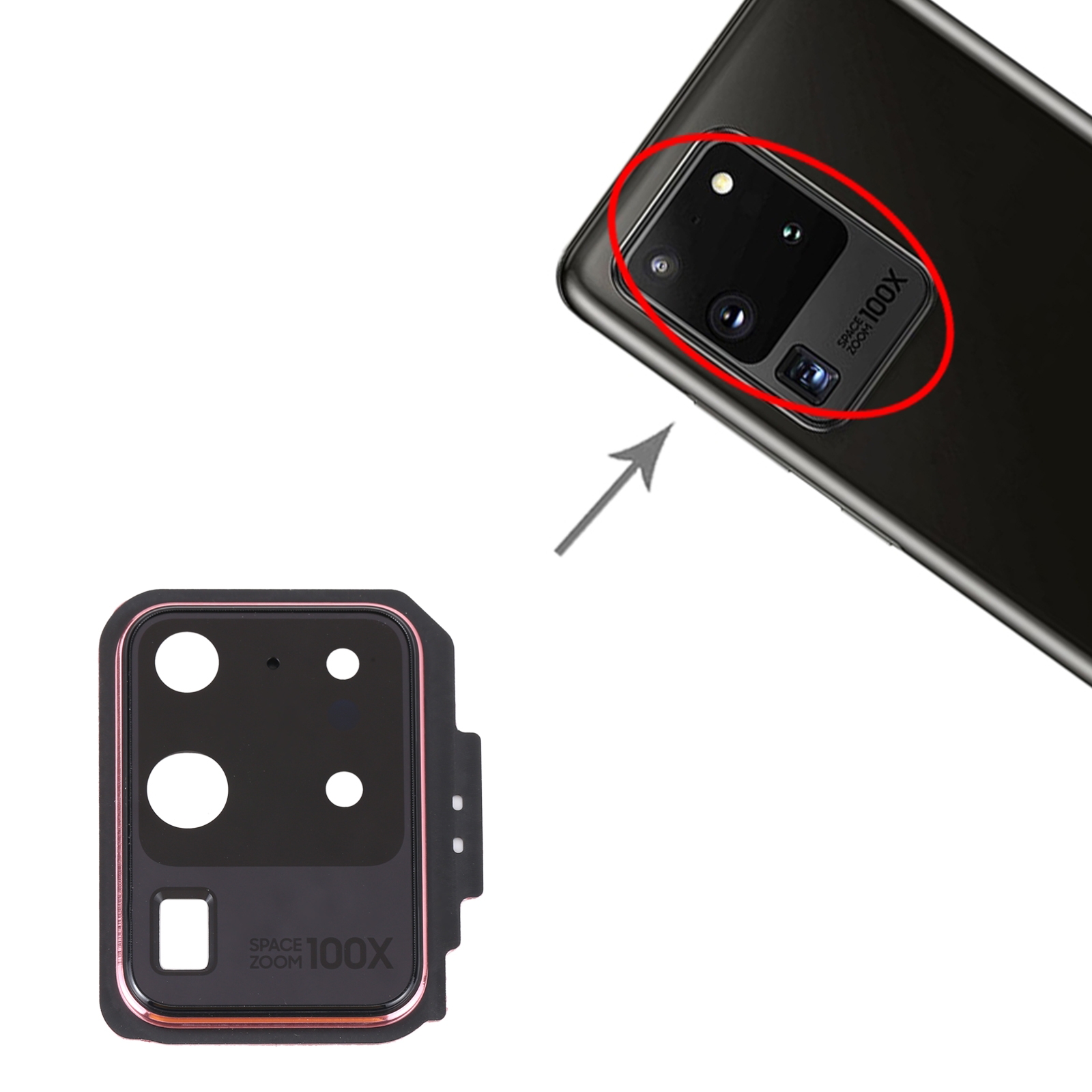 Samsung Galaxy S20 Ultra Pink Camera Lens Cover Replacement - Image 3