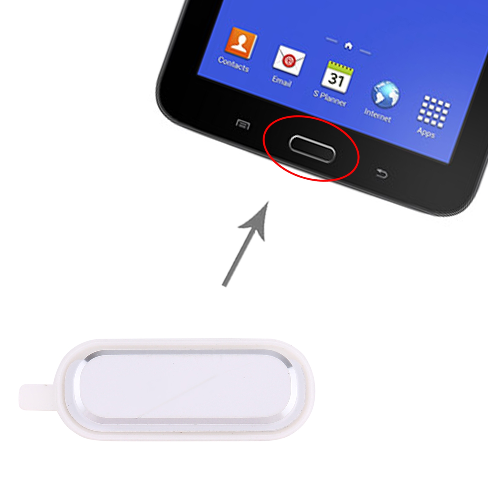 Samsung Galaxy Tab 3 Lite T110 White Home Key Replacement - Image 3