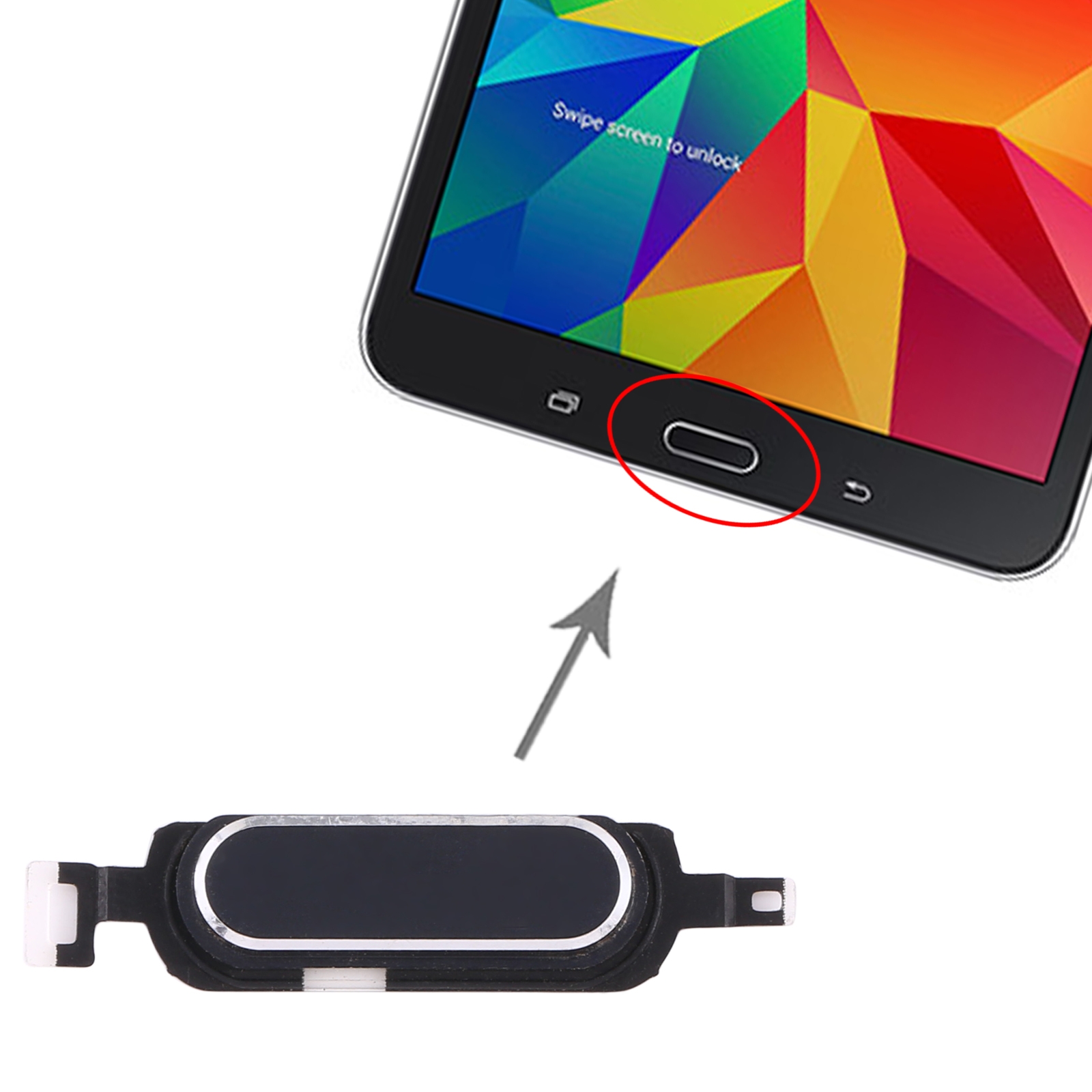 Samsung Galaxy Tab 4 8.0 SM-T330 Black Home Key Replacement - Image 3