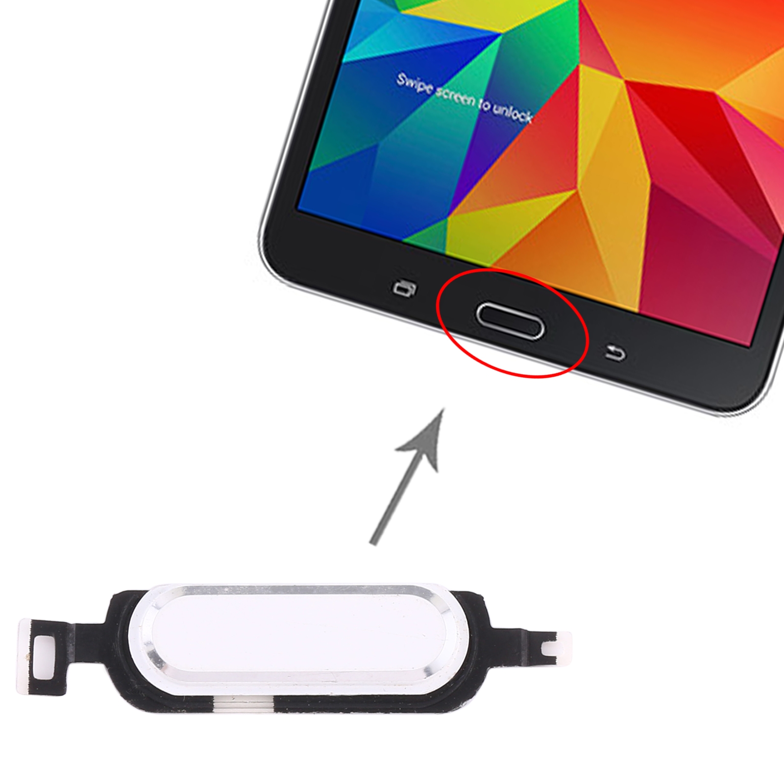 Samsung Galaxy Tab 4 8.0 SM-T330 White Home Key Replacement - Image 3