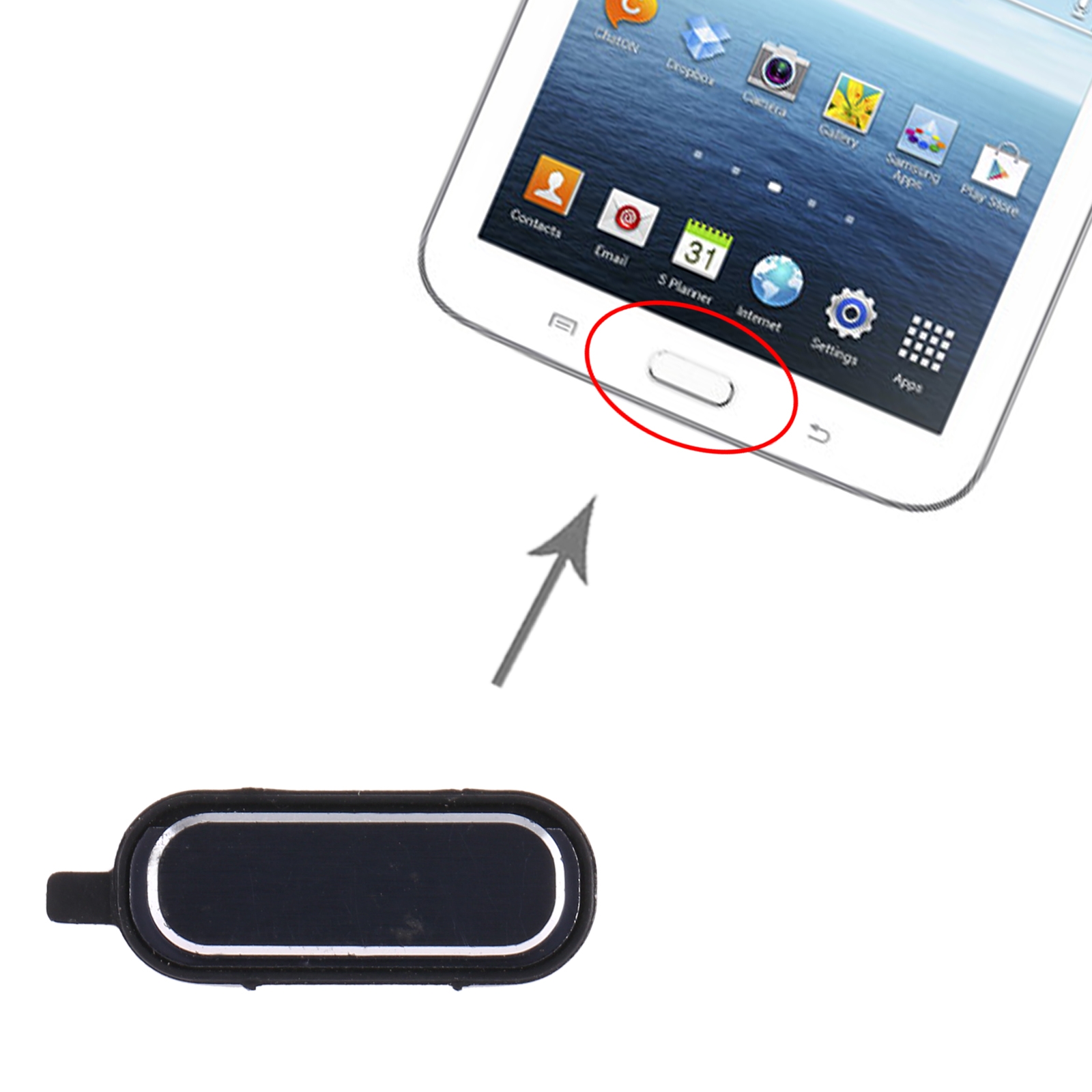 Samsung Galaxy Tab 3 7.0 SM-T210 Black Home Key Replacement - Image 3
