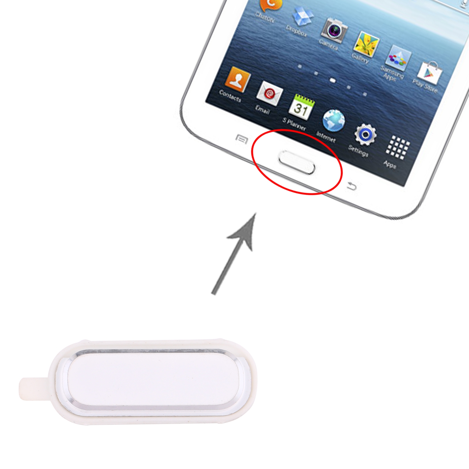 Samsung Galaxy Tab 3 7.0 SM-T210 White Home Key Replacement - Image 3