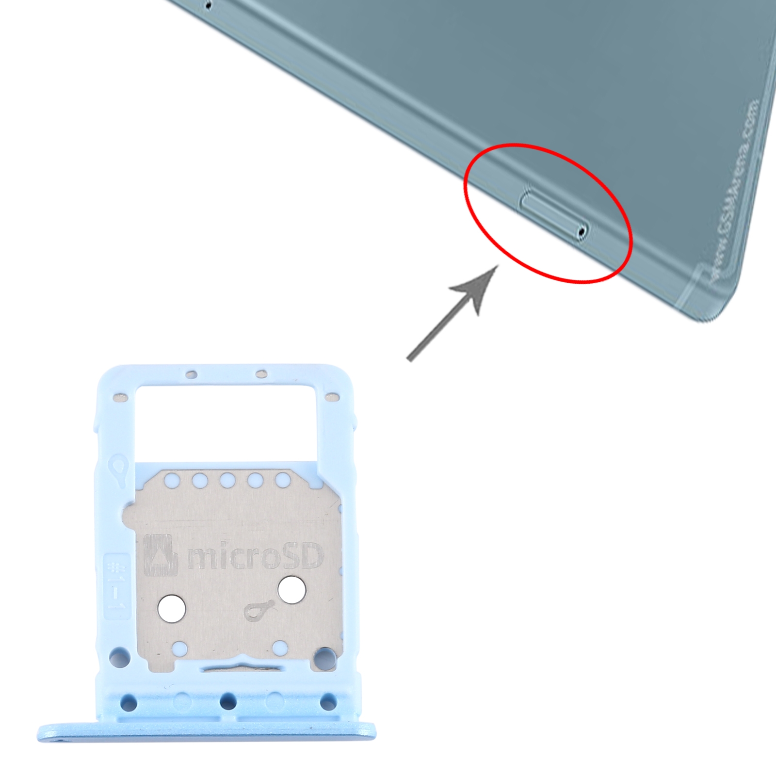 Samsung Galaxy Tab S6 Lite SM-P615 Blue SIM Card Tray Replacement - Image 3
