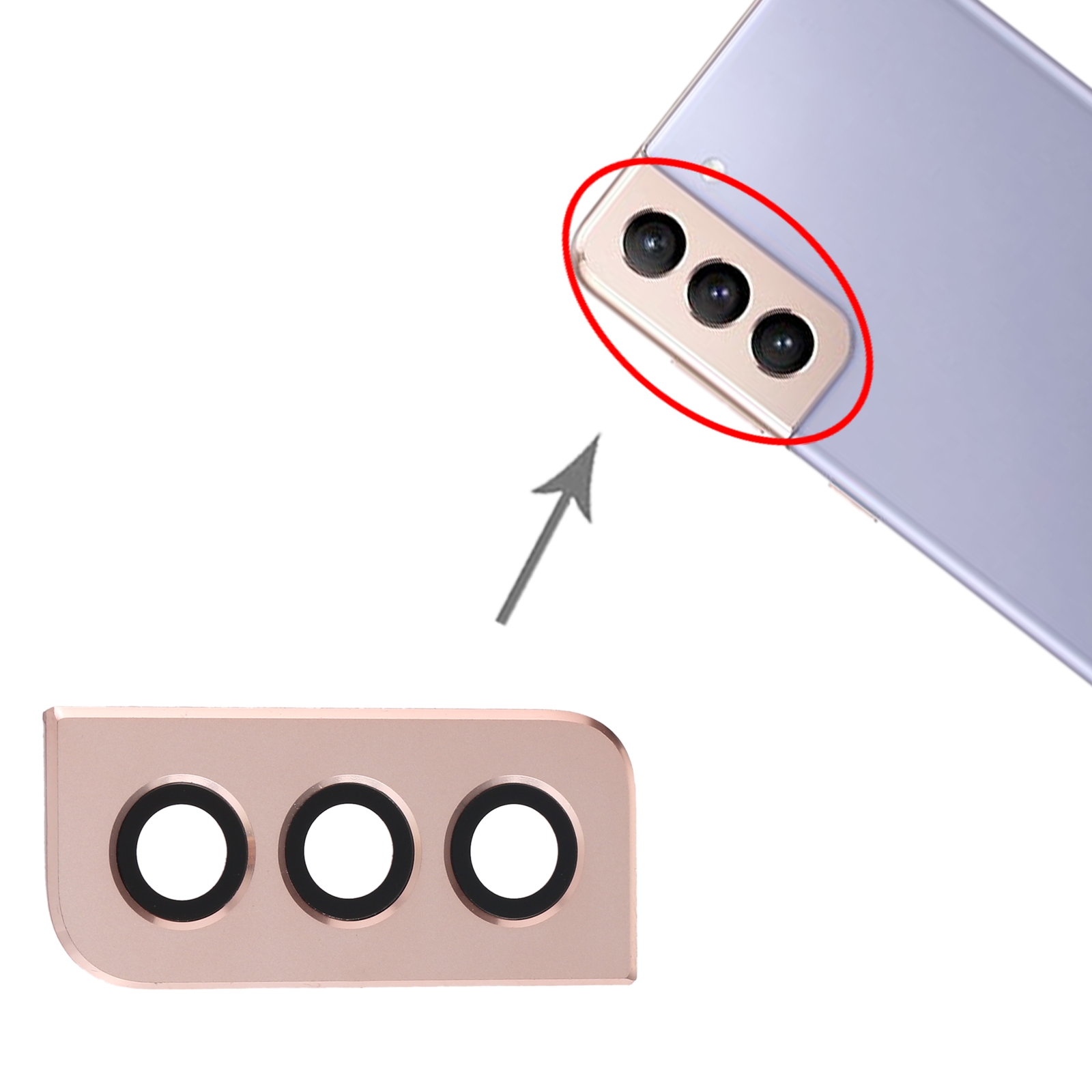 Samsung Galaxy S21+ 5G Gold Camera Lens Cover Replacement - Image 3