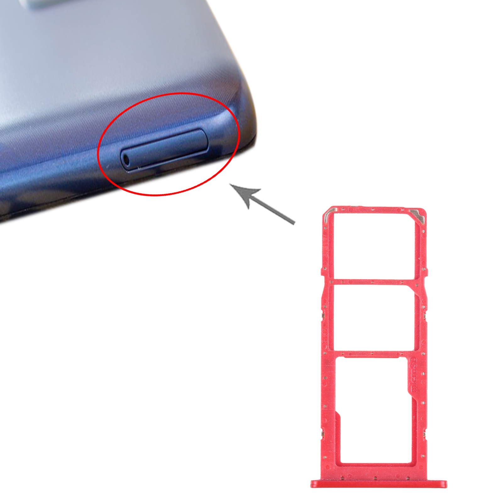 Red SIM Card Tray for Samsung Galaxy A02s SM-A025 - Image 3