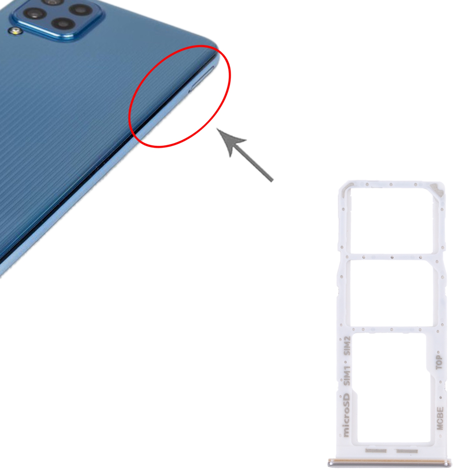 Samsung Galaxy M32 5G SM-M326B White SIM Card Tray Replacement - Image 3