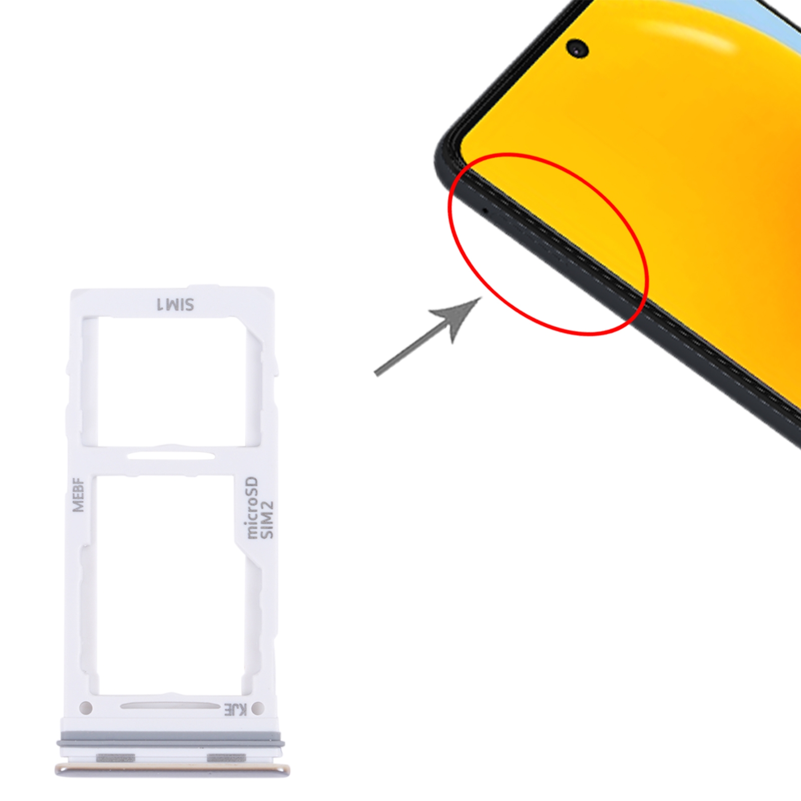 Samsung Galaxy M52 5G SM-M526B White SIM Card Tray Replacement - Image 3