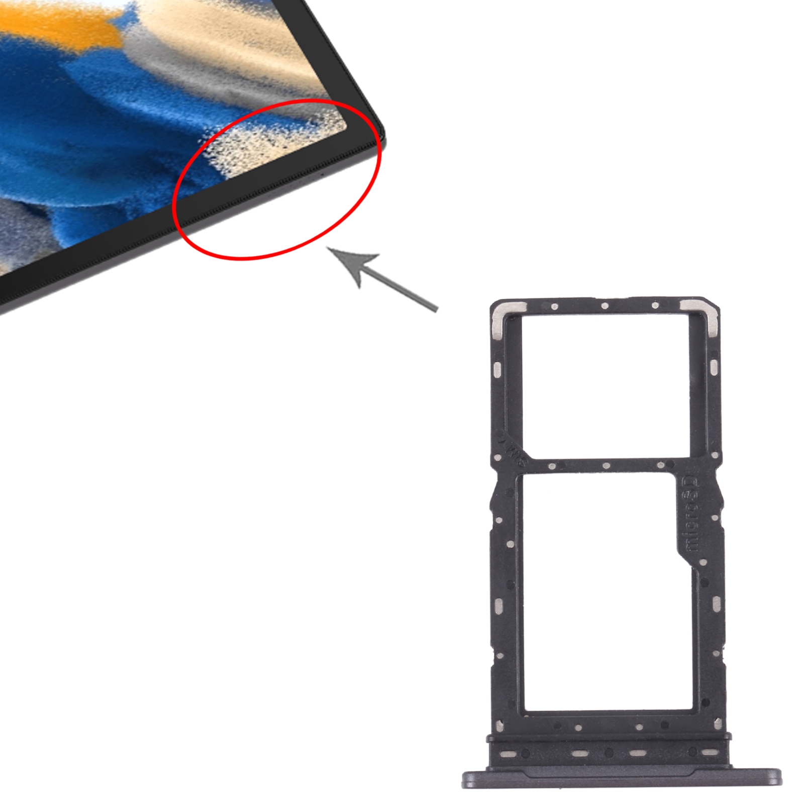 Samsung Galaxy Tab A8 SM-X200 Black SIM Card Tray Replacement - Image 3
