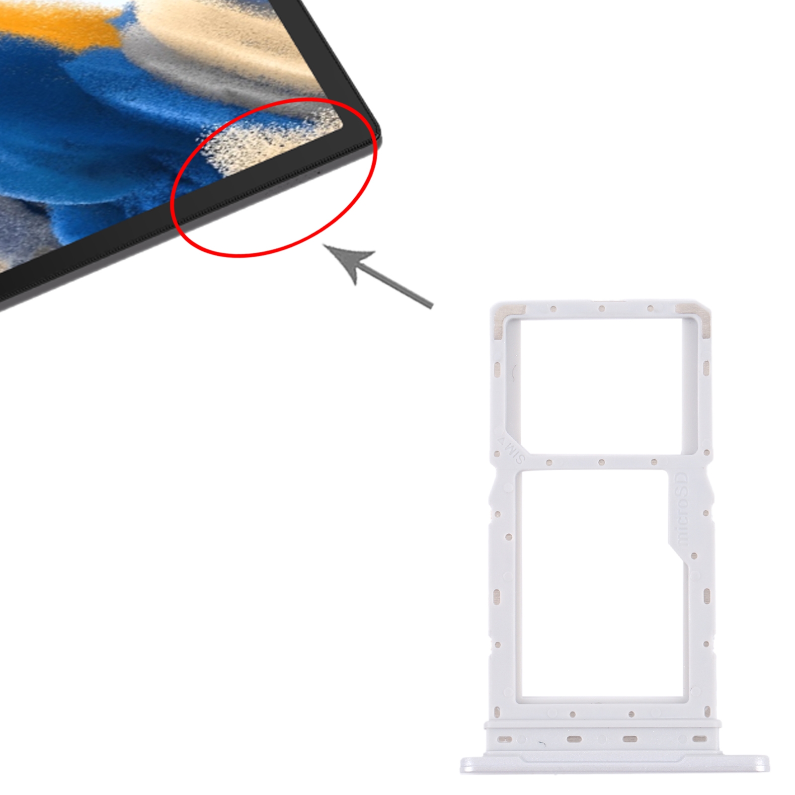 Samsung Galaxy Tab A8 SM-X200 White SIM Card Tray Replacement - Image 3
