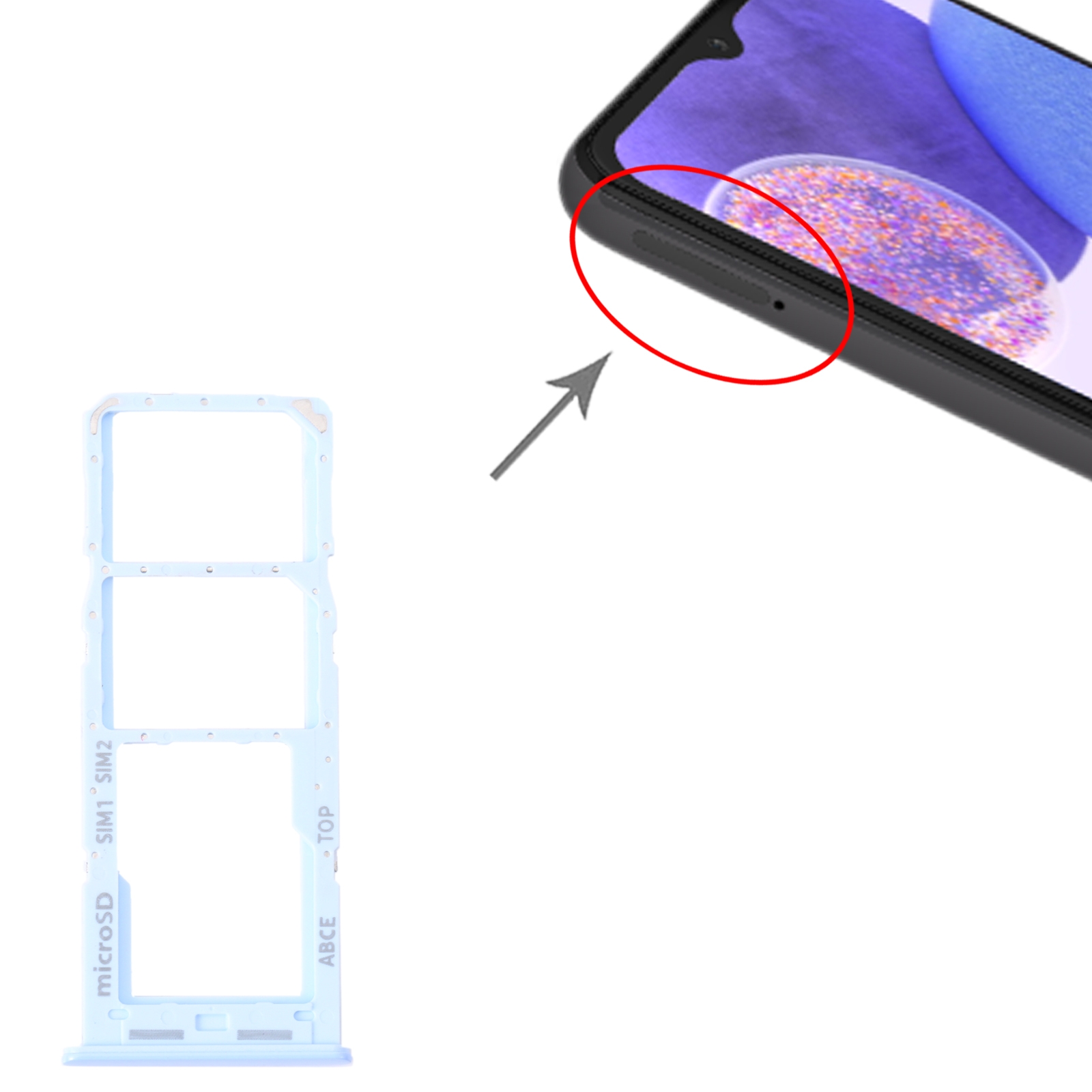 Samsung Galaxy A23 Blue SIM Card Tray - Quality Replacement - Image 3