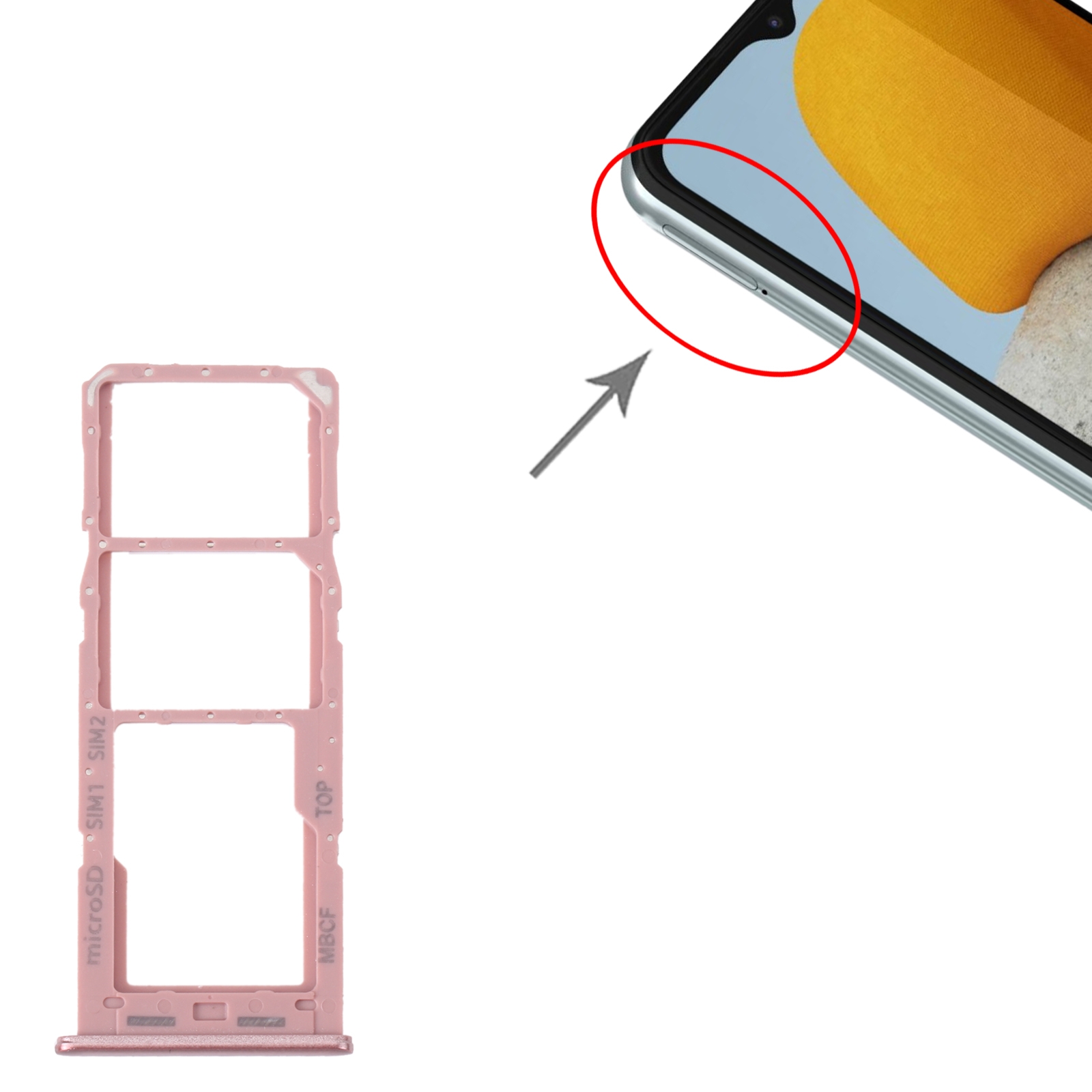 Samsung Galaxy M23 SM-M236B Pink SIM Card Tray Replacement - Image 3