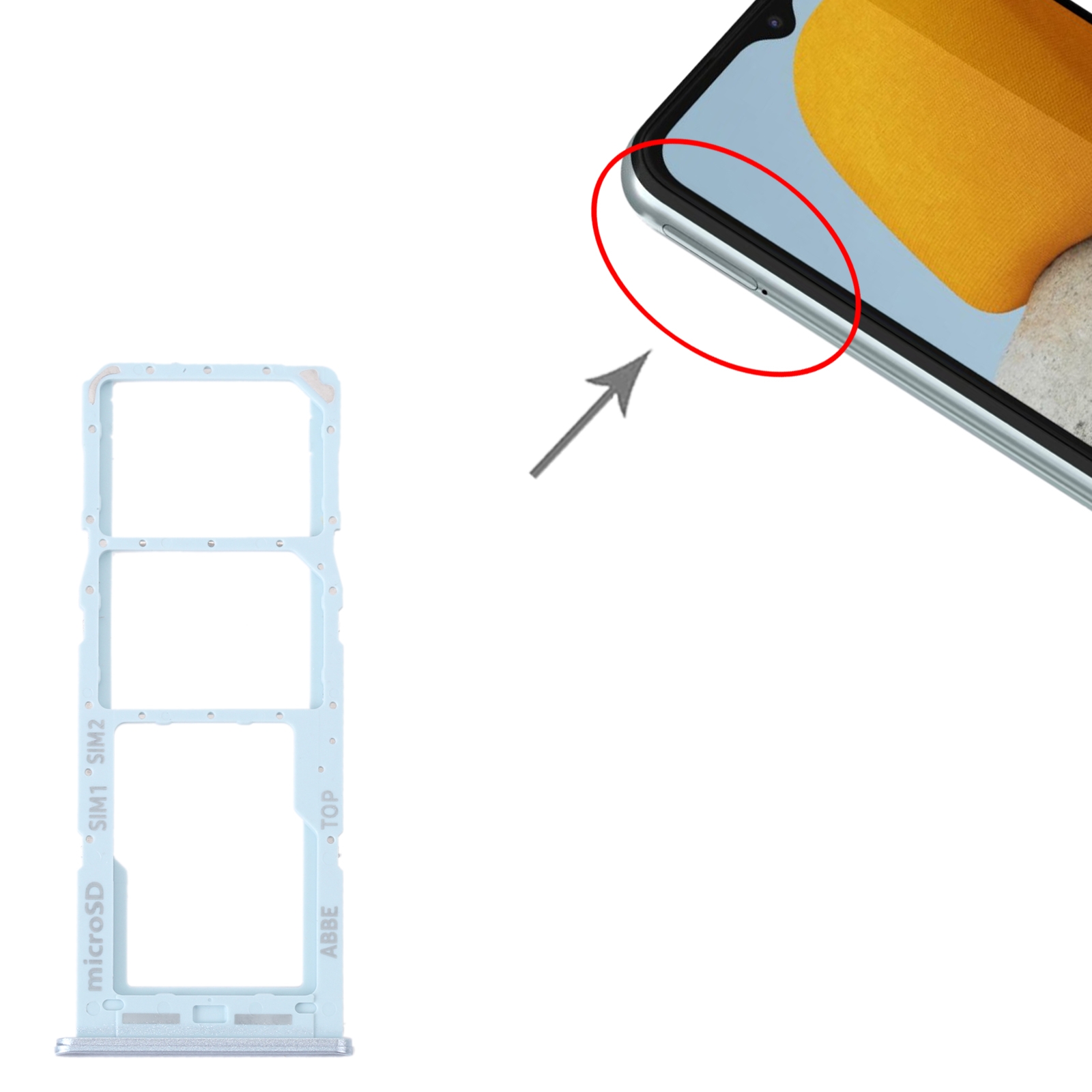 Samsung Galaxy M23 SM-M236B Blue SIM Card Tray Replacement - Image 3