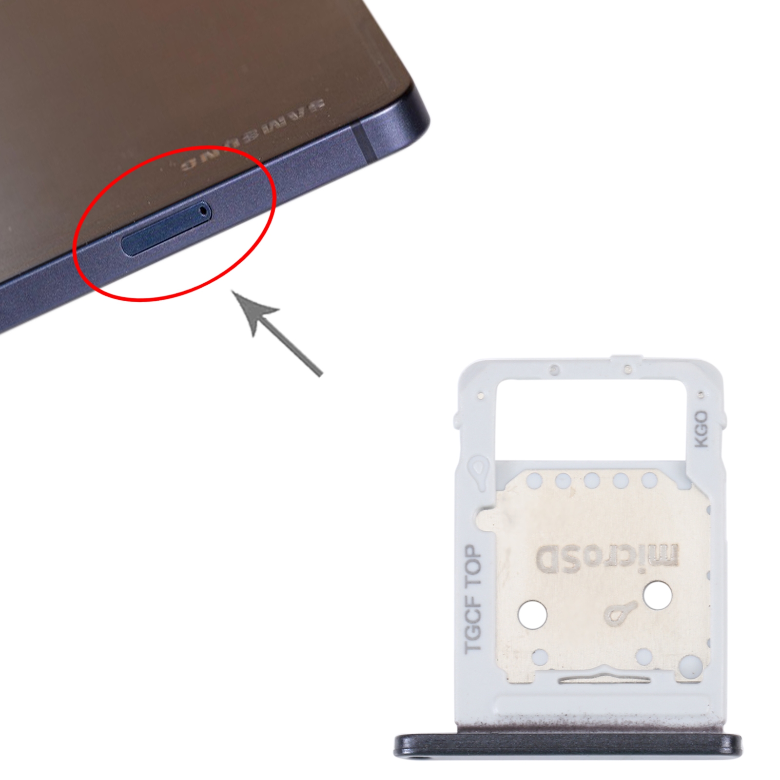 Samsung Galaxy Tab S7 FE SM-T736 Black SIM Card Tray Replacement - Image 3