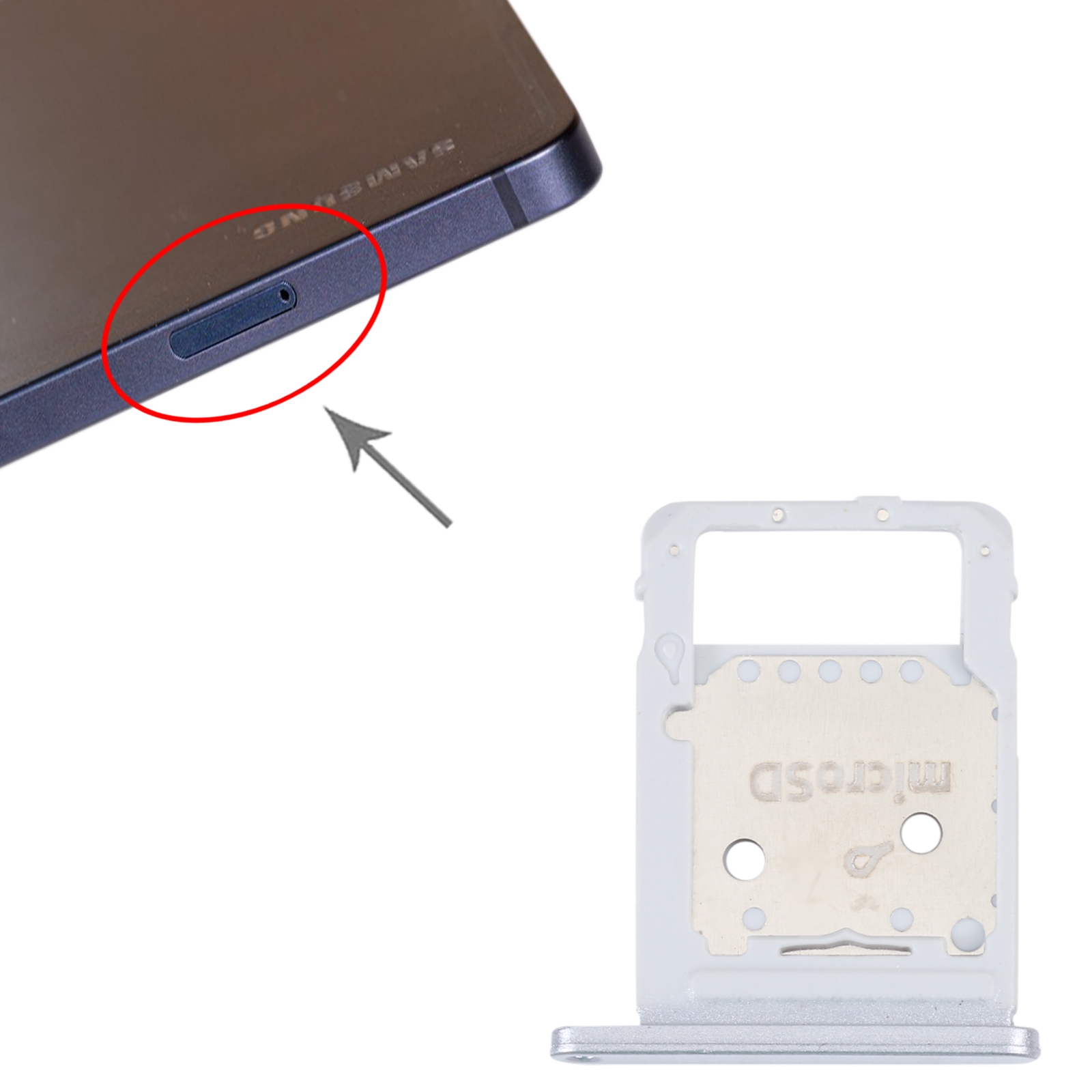 Samsung Galaxy Tab S7 FE SM-T736 Silver SIM Card Tray Replacement - Image 3
