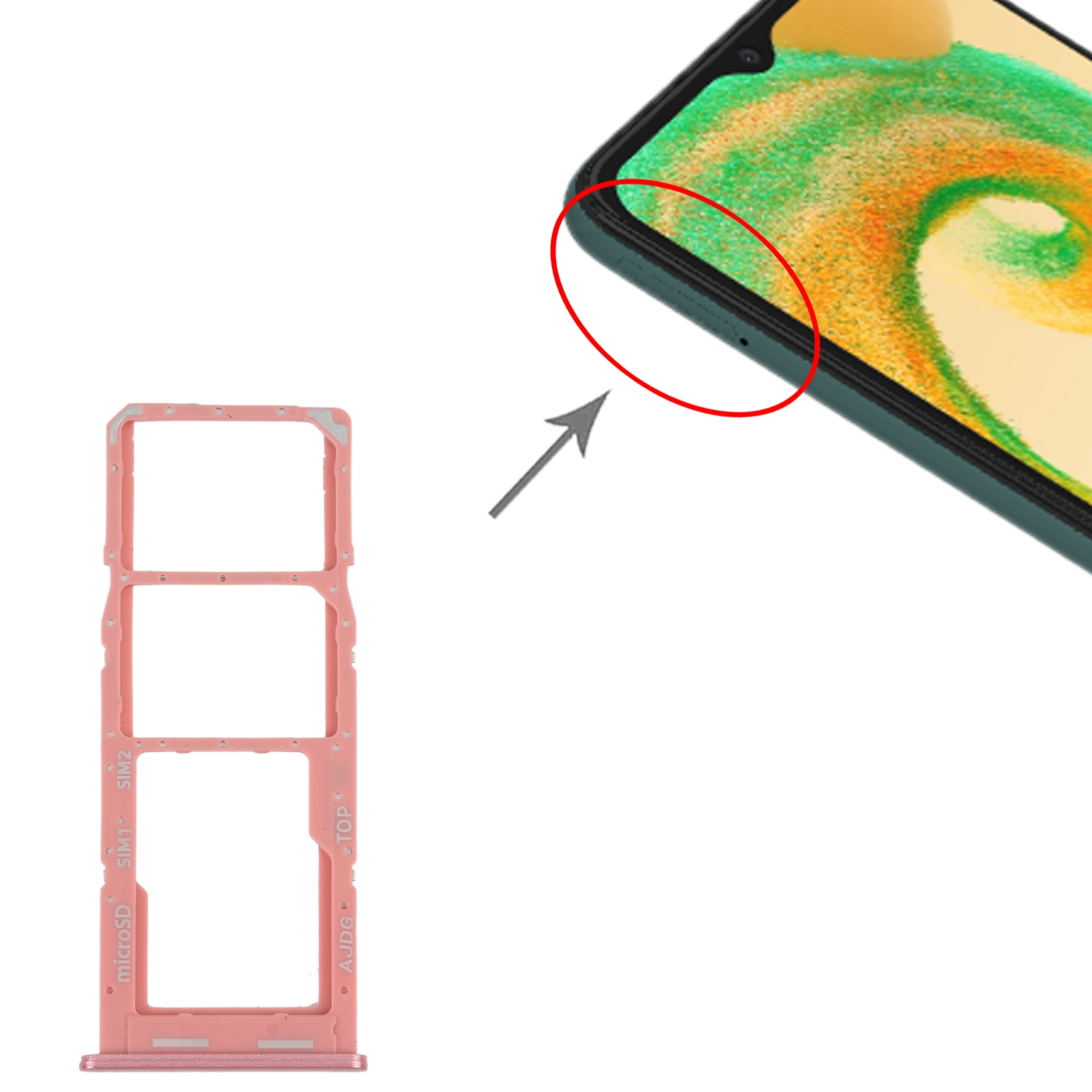 Samsung Galaxy A04s Pink SIM Card Tray - Quality Replacement - Image 3