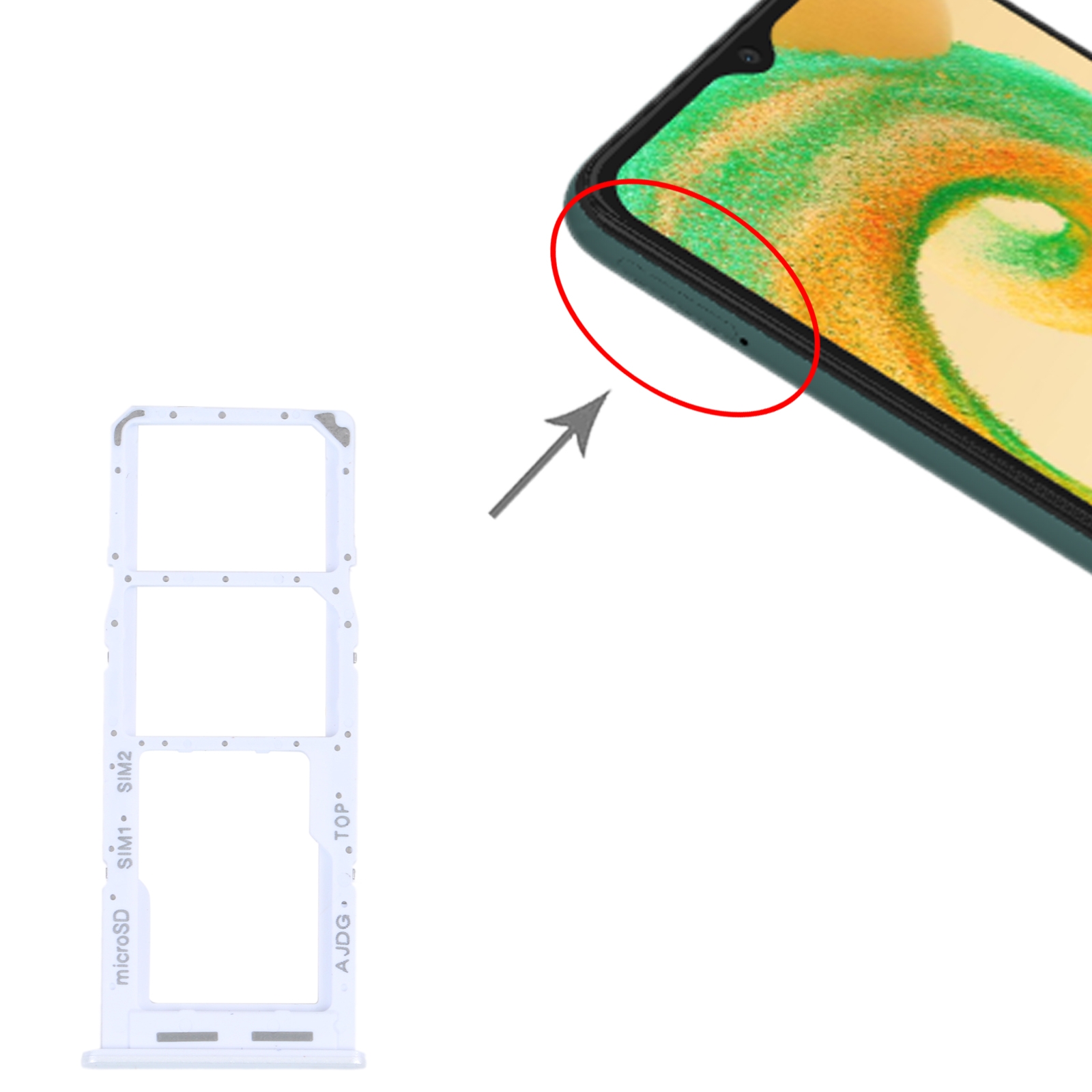 Samsung Galaxy A04s SIM Card Tray White - Quality Replacement - Image 3