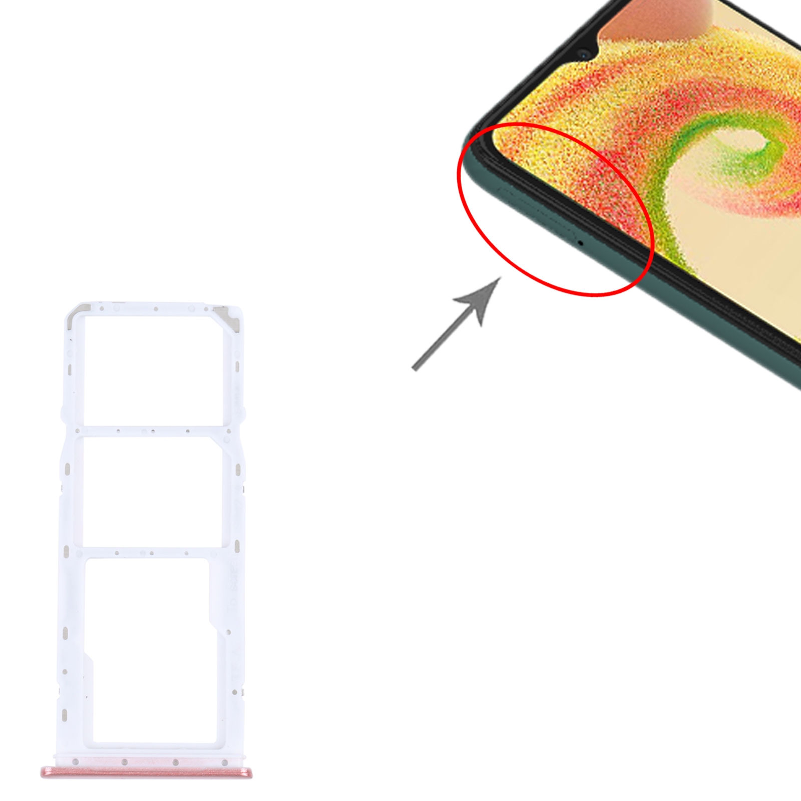 Samsung Galaxy A04 Pink SIM Card Tray - Quality Replacement - Image 3