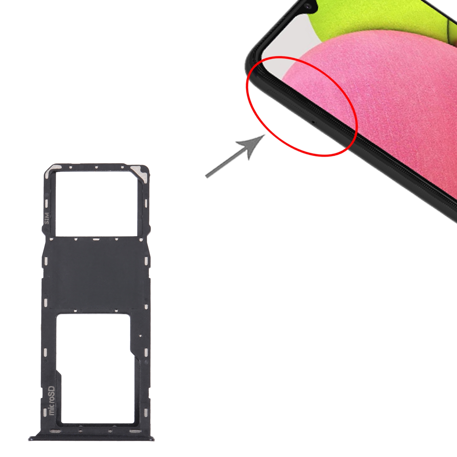 Samsung Galaxy A03s SM-A037U Black SIM Card Tray Replacement - Image 3