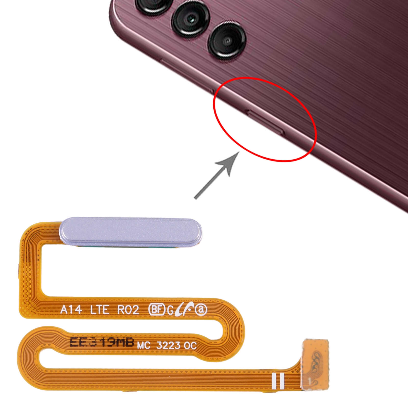 Samsung Galaxy A14 SM-A145F Fingerprint Sensor Flex Cable Silver - Image 4