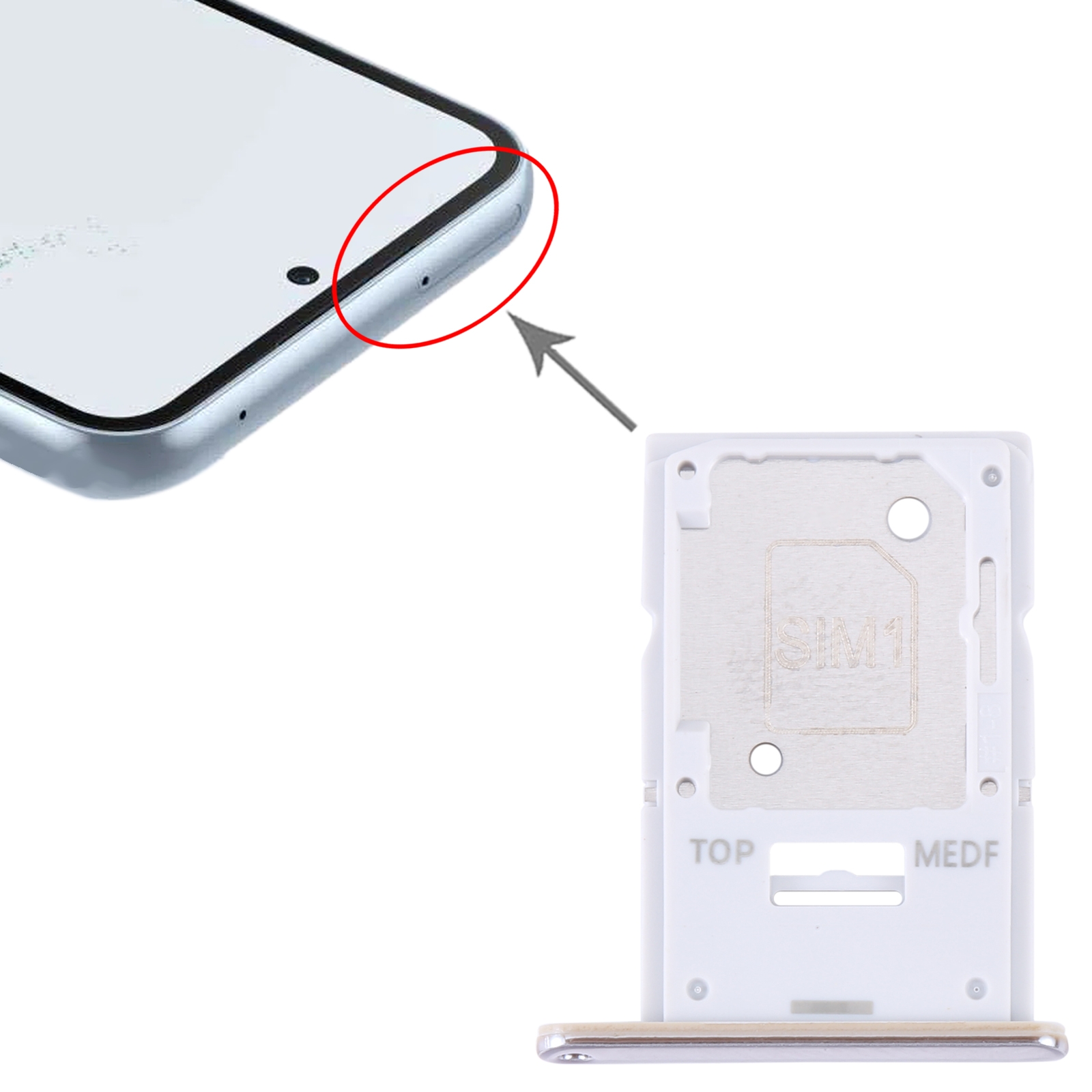 Samsung Galaxy A54 Gold SIM Card Tray - Quality Replacement - Image 3