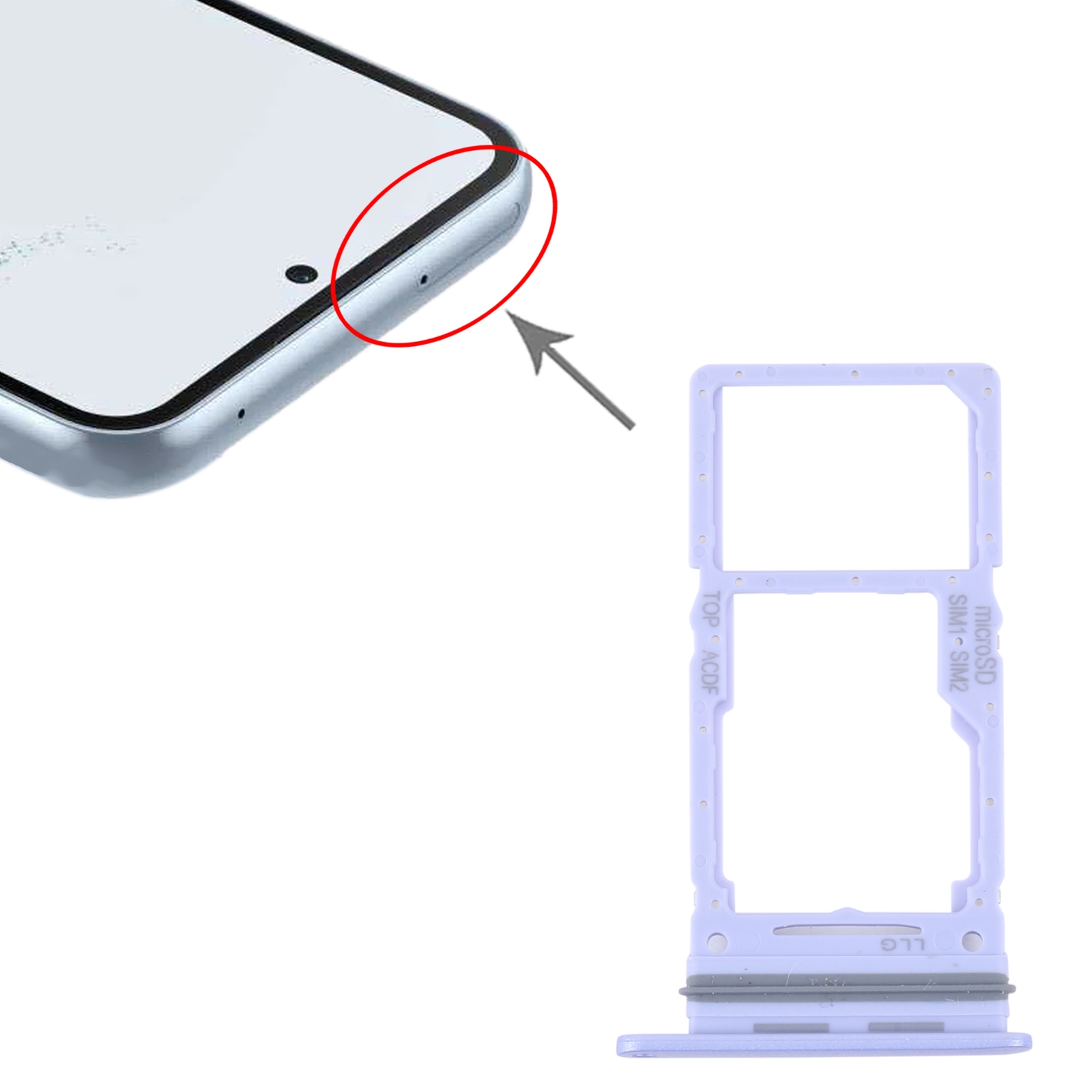 Samsung Galaxy A34 Purple SIM Card Tray - Quality Replacement - Image 3