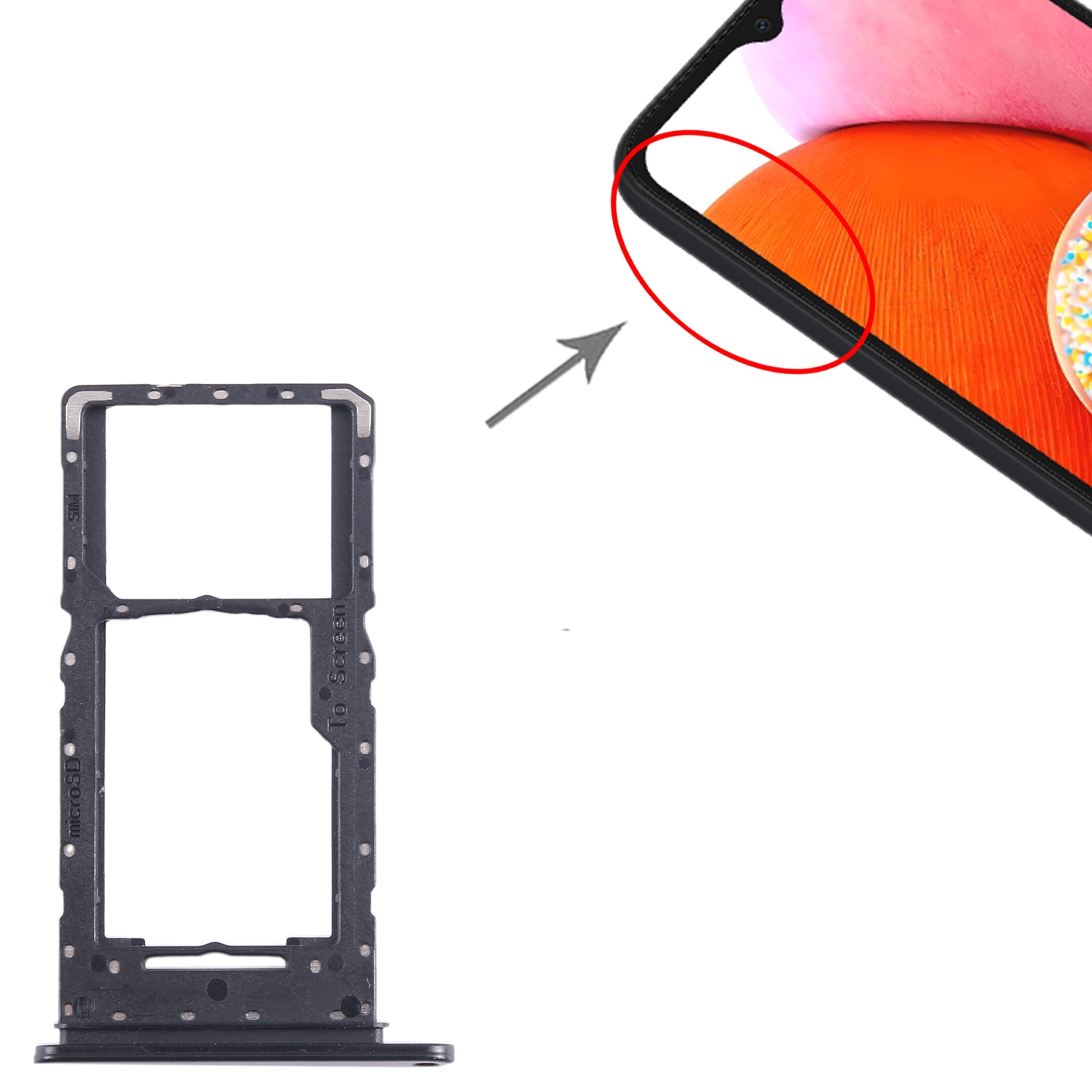 Samsung Galaxy A14 4G SIM Card Tray Black - Quality Replacement - Image 3