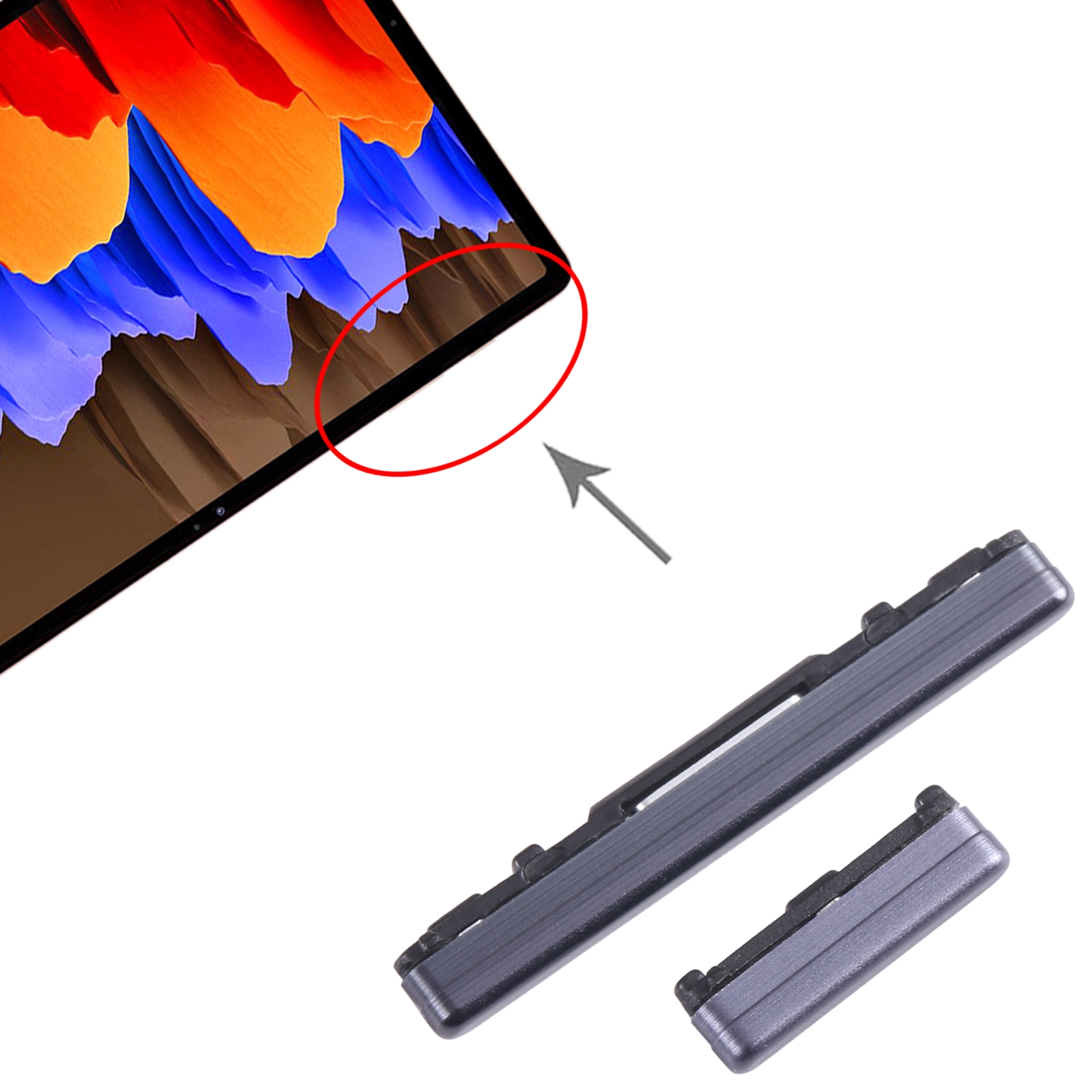 Samsung Galaxy Tab S7+ SM-T976 Black Power Button Replacement - Image 3