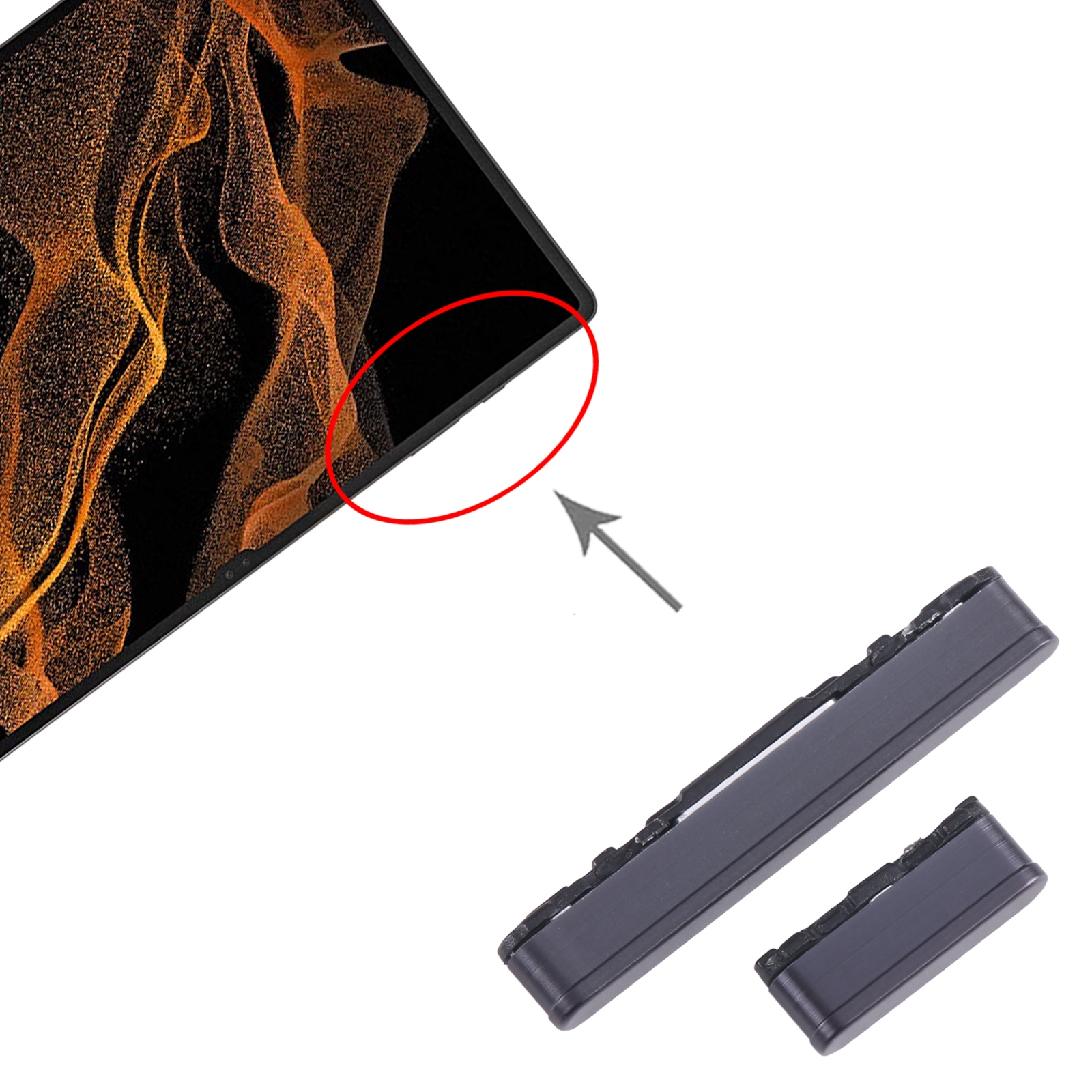 Samsung Galaxy Tab S8 Ultra SM-X906 Black Power Button Replacement - Image 3