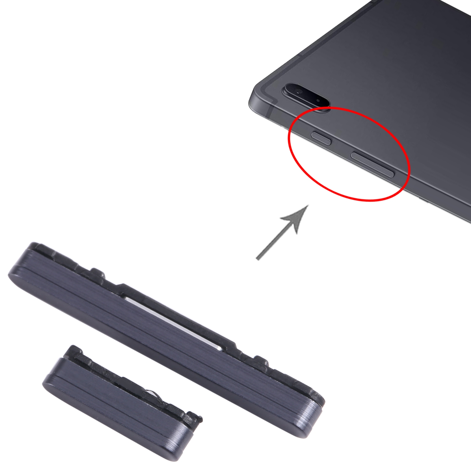 Samsung Galaxy Tab S7 FE Black Power Button Volume Button Replacement - Image 3