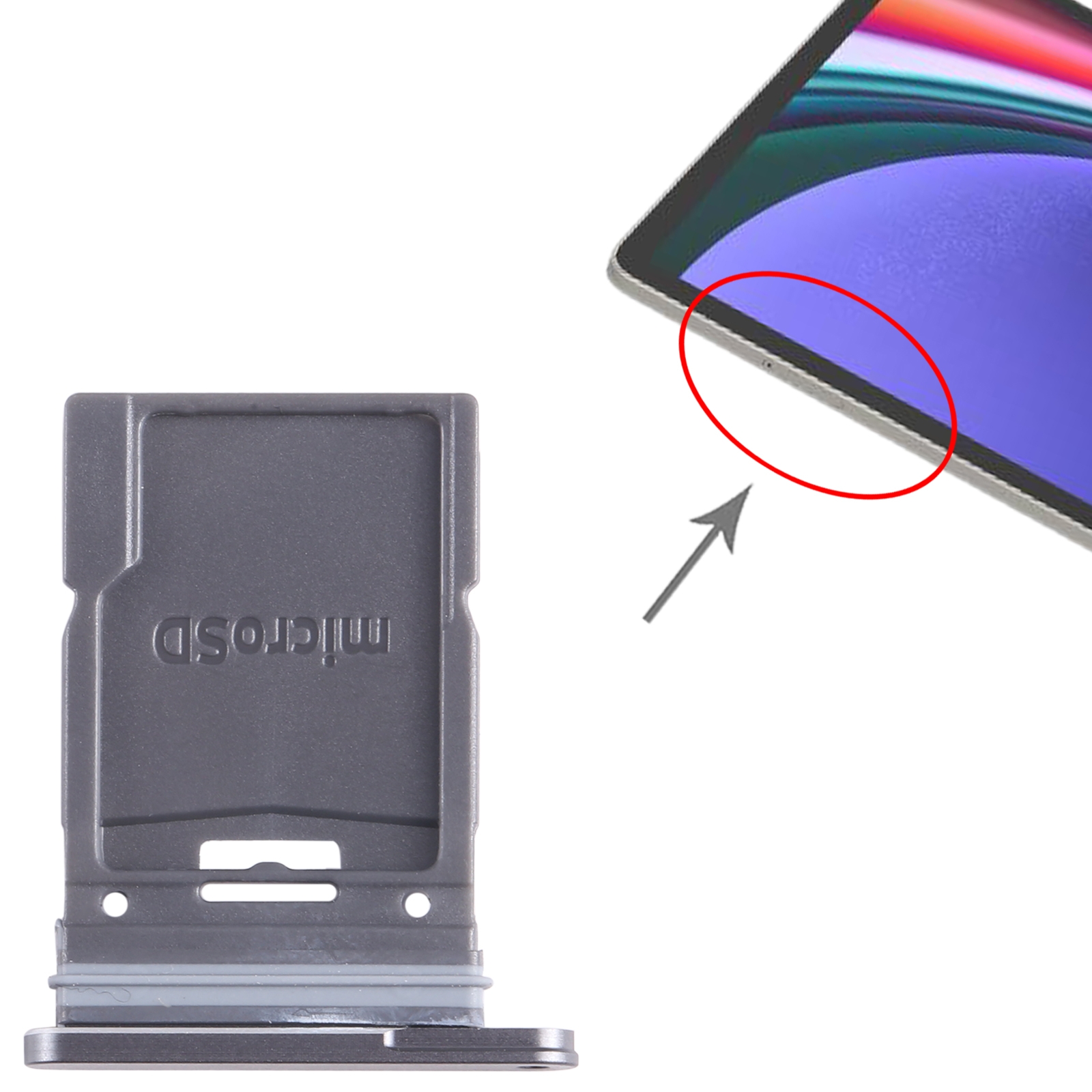 Samsung Galaxy Tab S9 SM-X710 Grey Micro SD Card Tray Replacement - Image 3