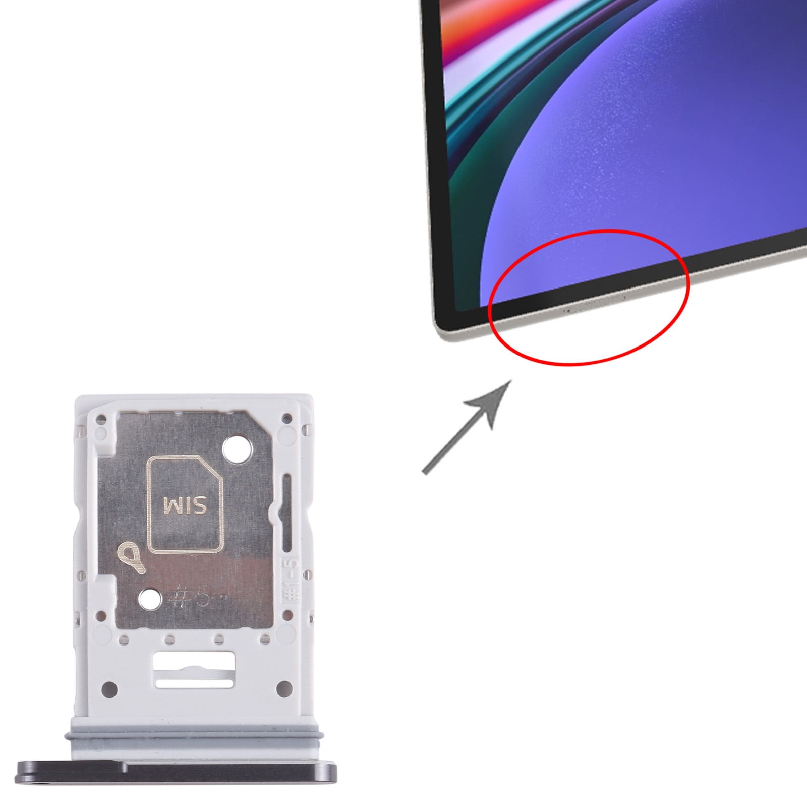 Samsung Galaxy Tab S9+ Graphite SIM Card Tray Replacement - Image 3