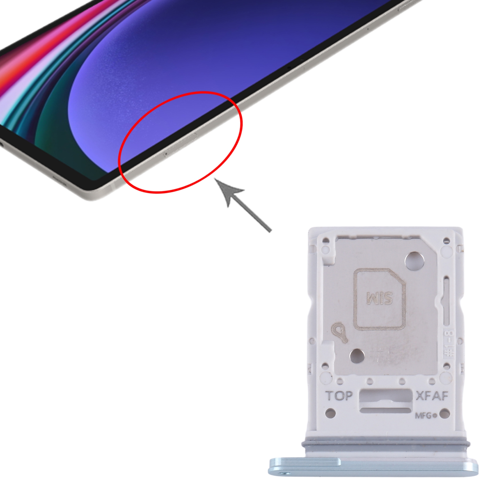 Samsung Galaxy Tab S9+ Green SIM Card Tray Replacement - Image 3